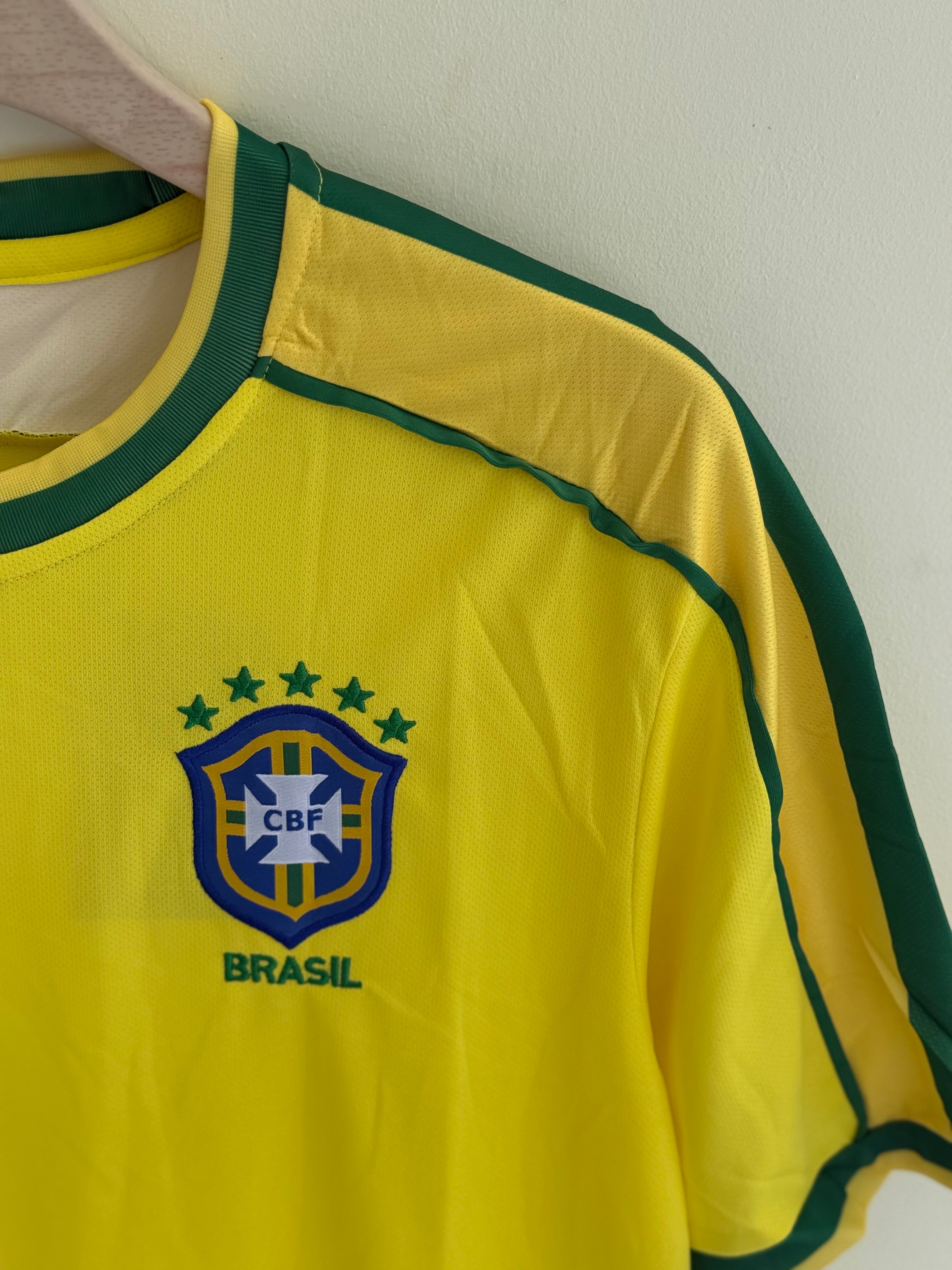 BRAZIL 1998 WORLD CUP HOME KIT EMBROIDERY MASTER QUALITY