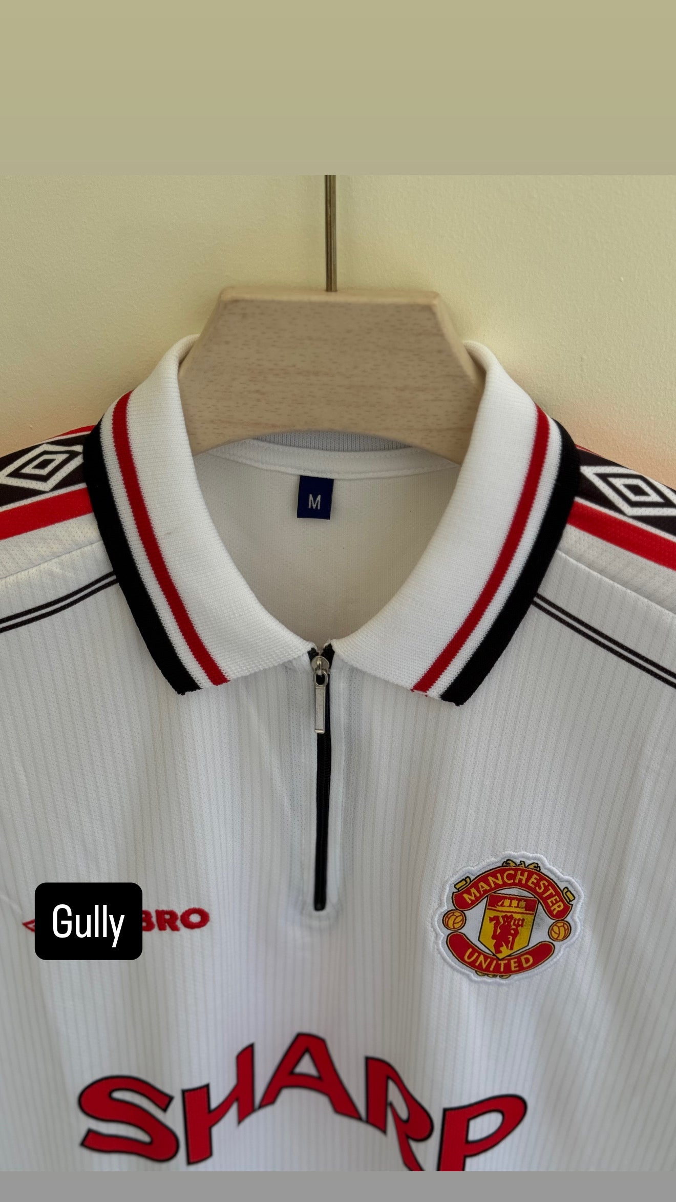 BECKHAM UNITED AWAY KIT POLO FULL SLEEV EMBROIDERY