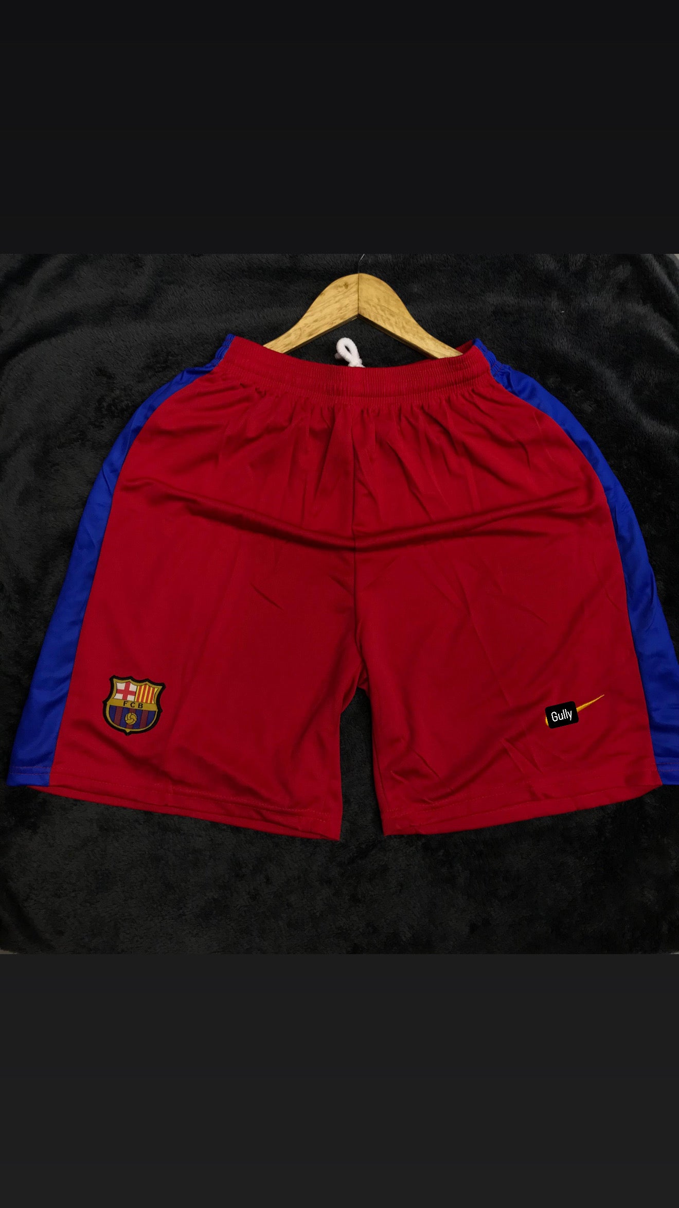 BARCELONA SHORTS RED AND BLUE EMBROIDERY