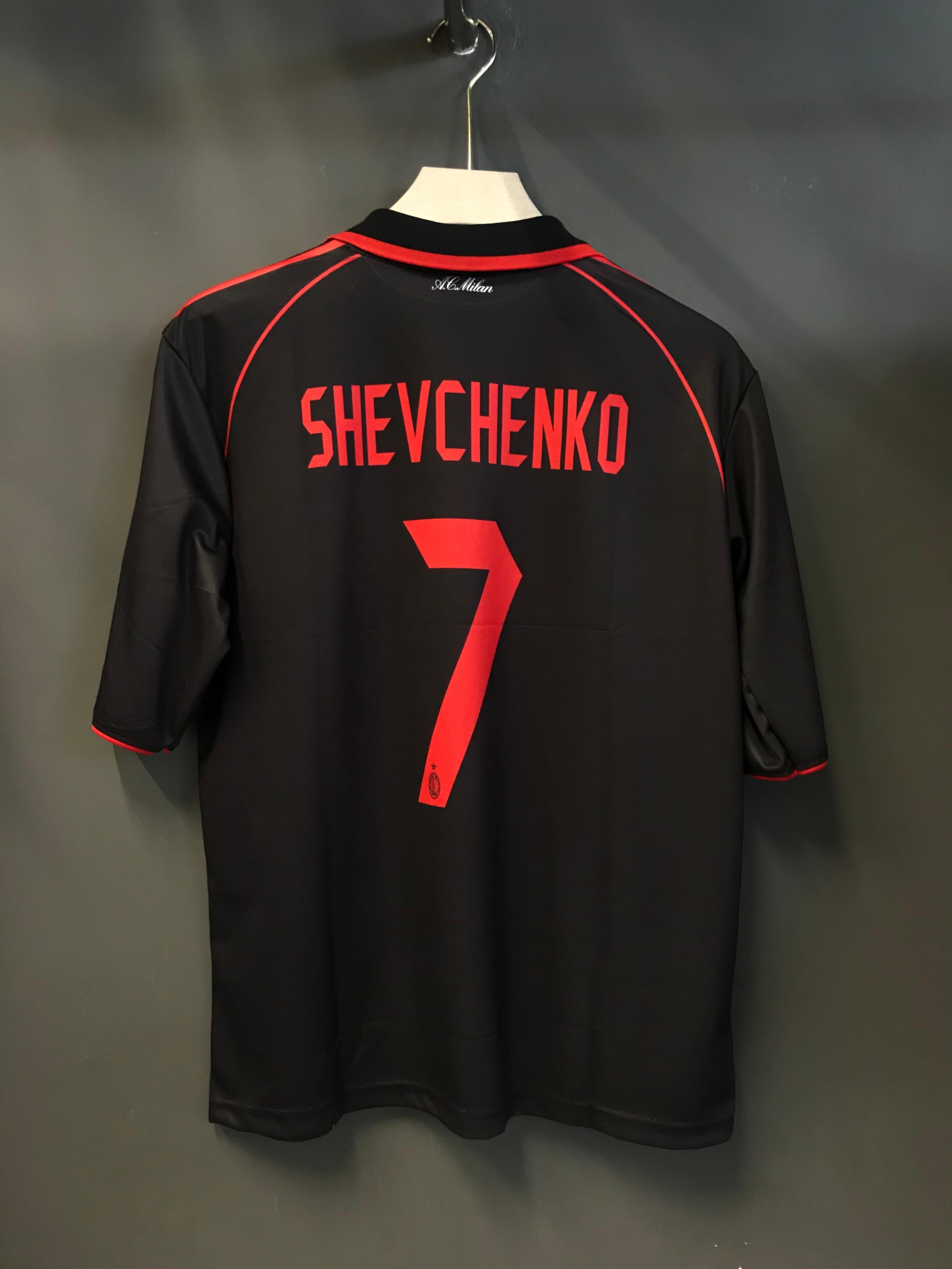 SHEVCHENKO AC MILAN 2005/06 AWAY POLO FIVE SLEEV EMBROIDERY