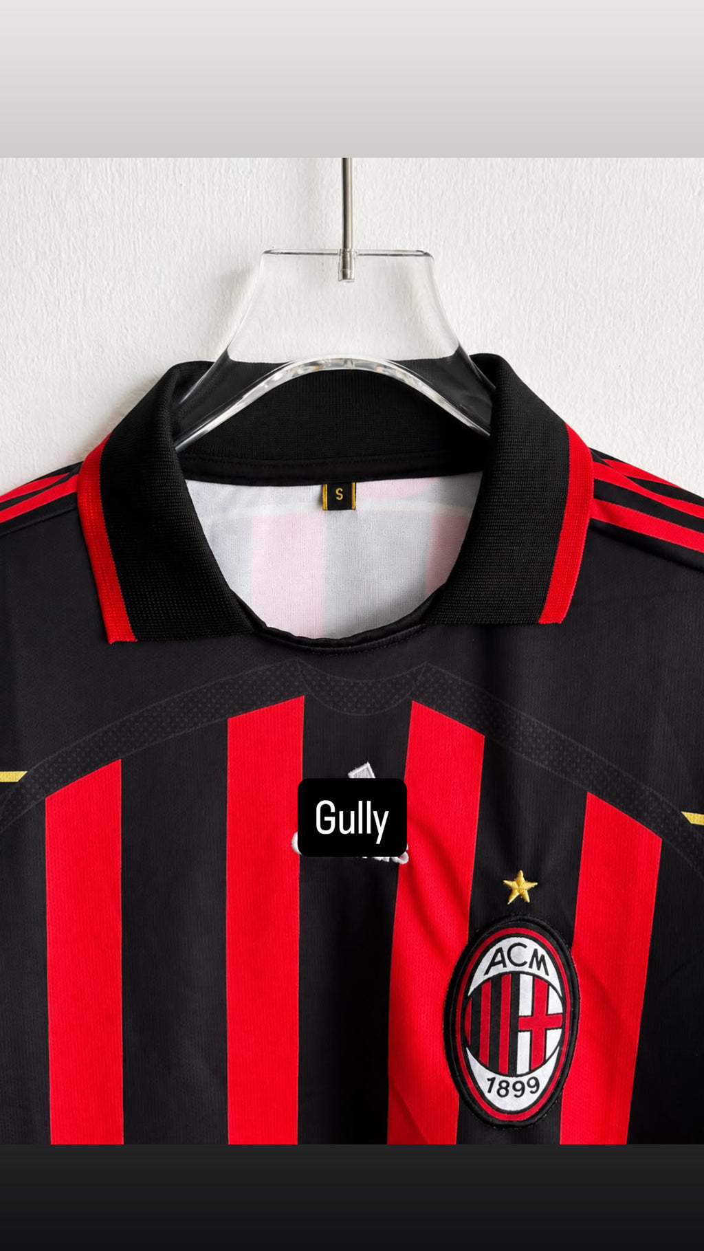 KAKA AC MILAN 2007 HOME KIT POLO FULL SLEEV EMBROIDERY