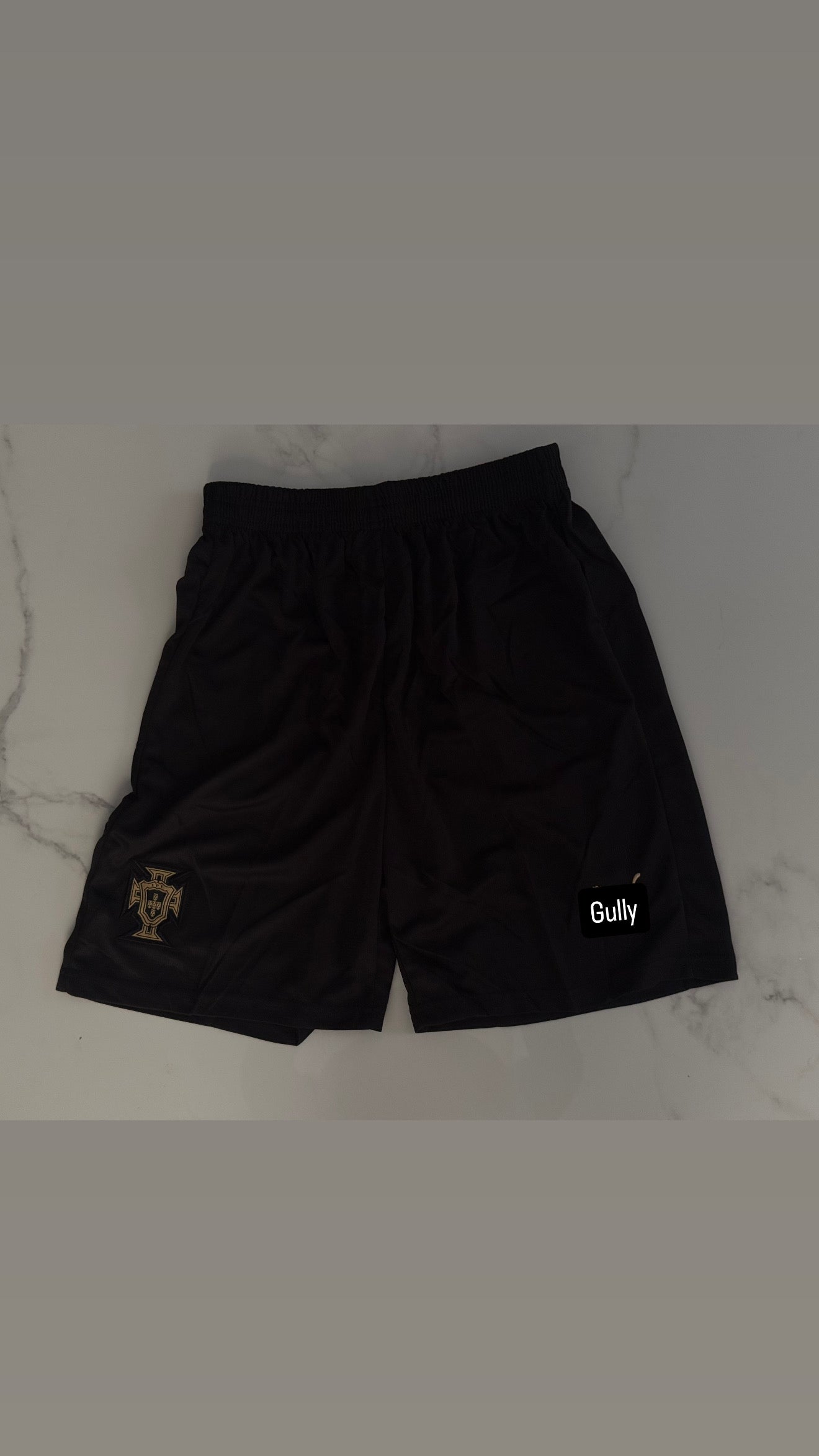 PORTUGAL BLACK SHORTS EMBROIDERY