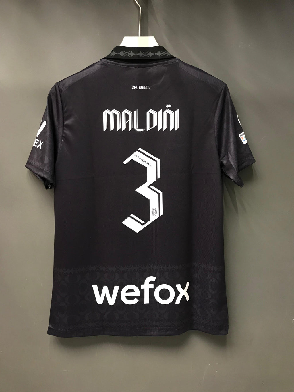 MALDINI AC MILAN X PLESSUR BLACK SPECIAL EDITION POLO EMBROIDERY