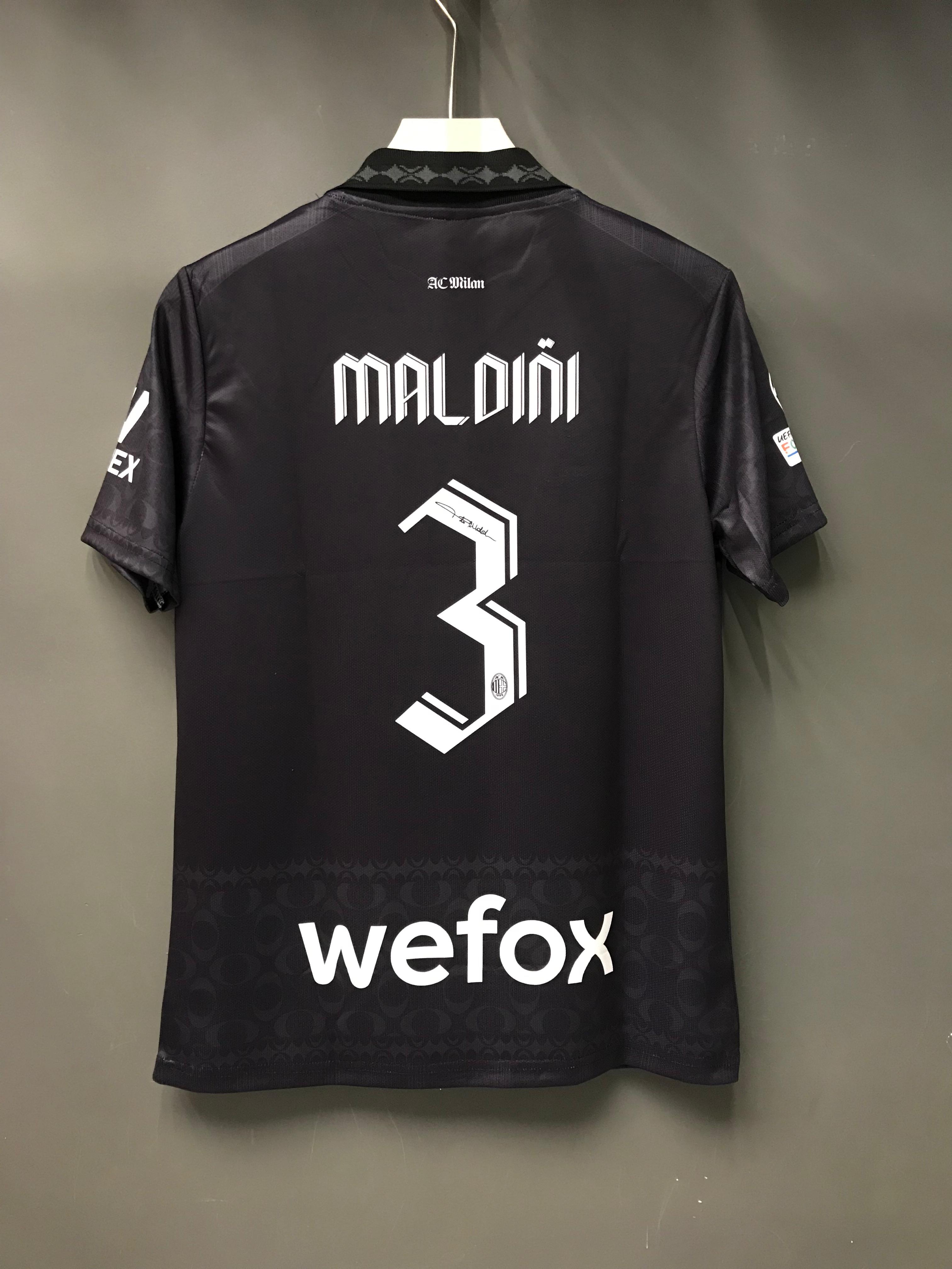 MALDINI AC MILAN X PLESSUR BLACK SPECIAL EDITION POLO EMBROIDERY