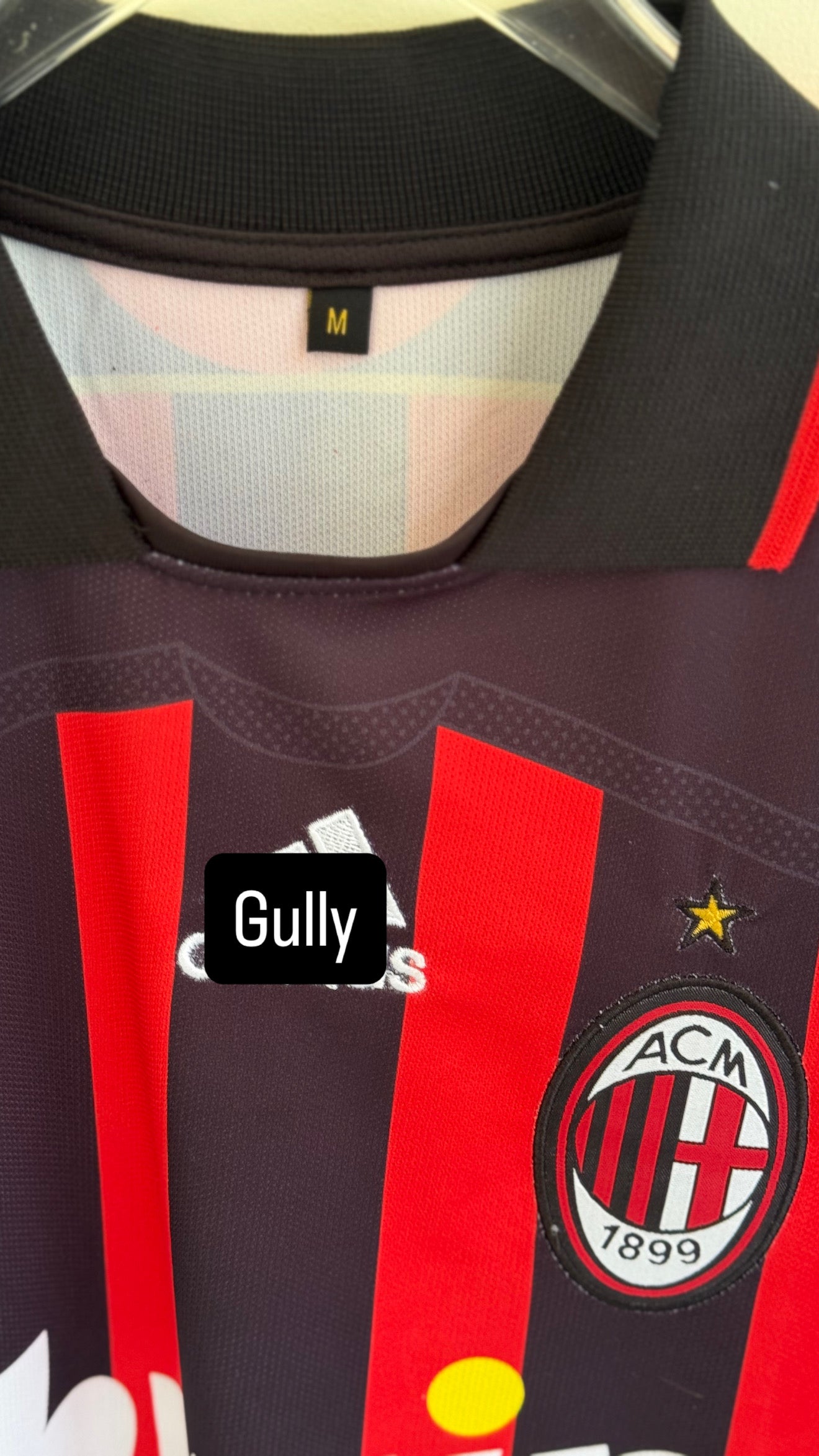 MALDINI AC MILAN 2007/08 POLO HOME KIT FIVE SLEEV