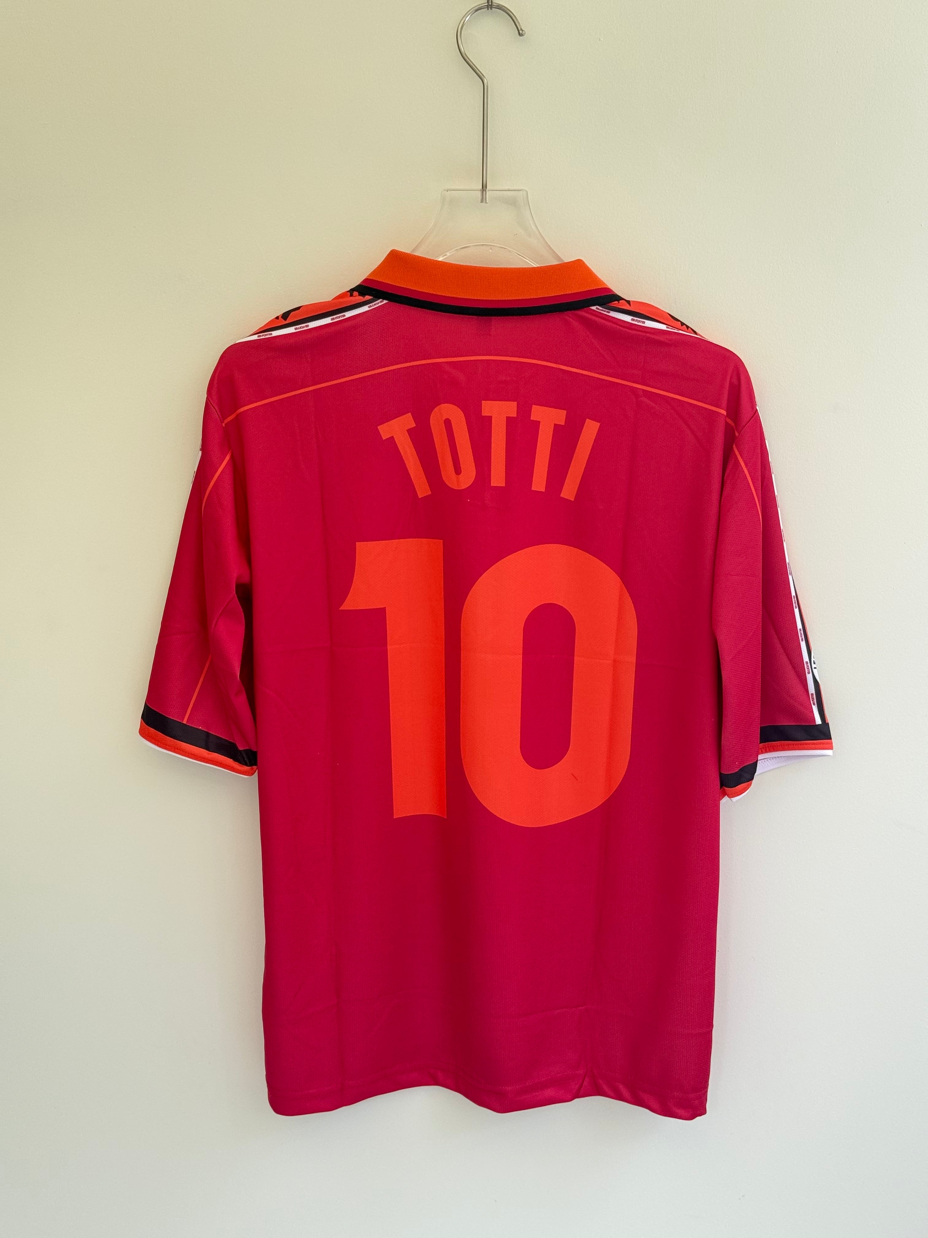 TOTTI AS ROMA HOME KIT POLO FIVE SLEEV EMBROIDERY
