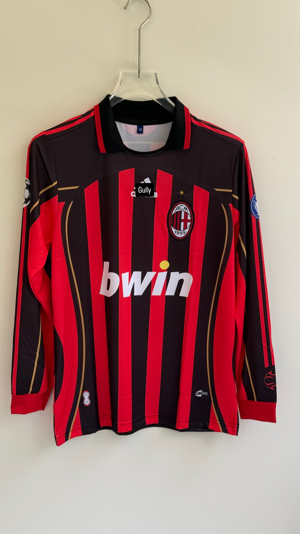 MALDINI AC MILAN HOME KIT 2006/07 POLO FULL SLEEV EMBROIDERY