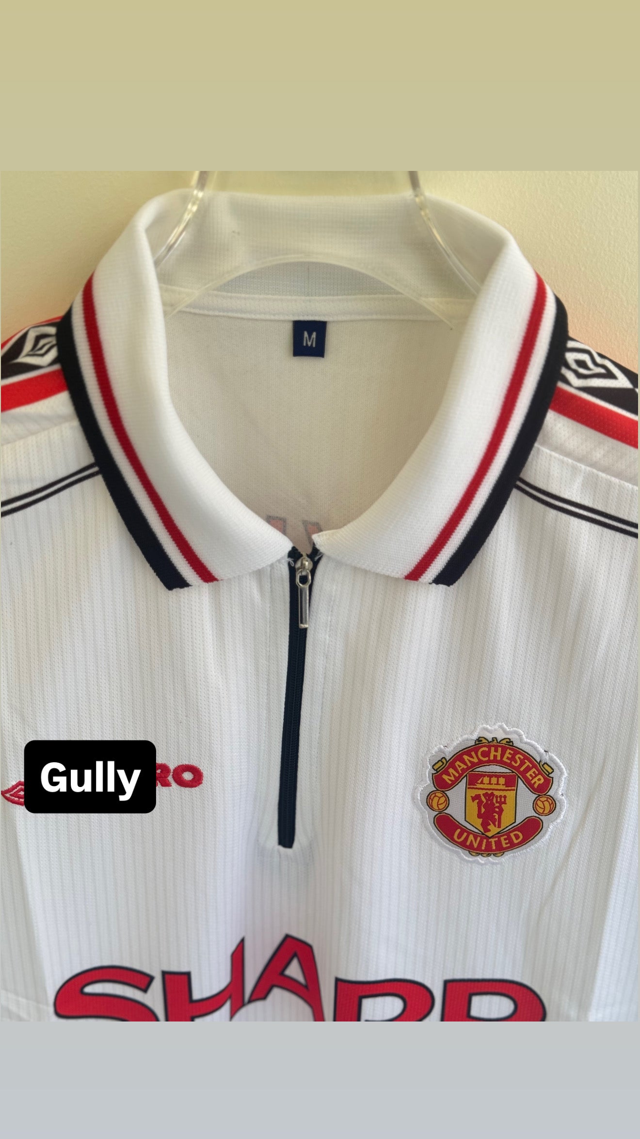 BECKHAM UNITED 1998/99 AWAY KIT POLO EMBROIDERY