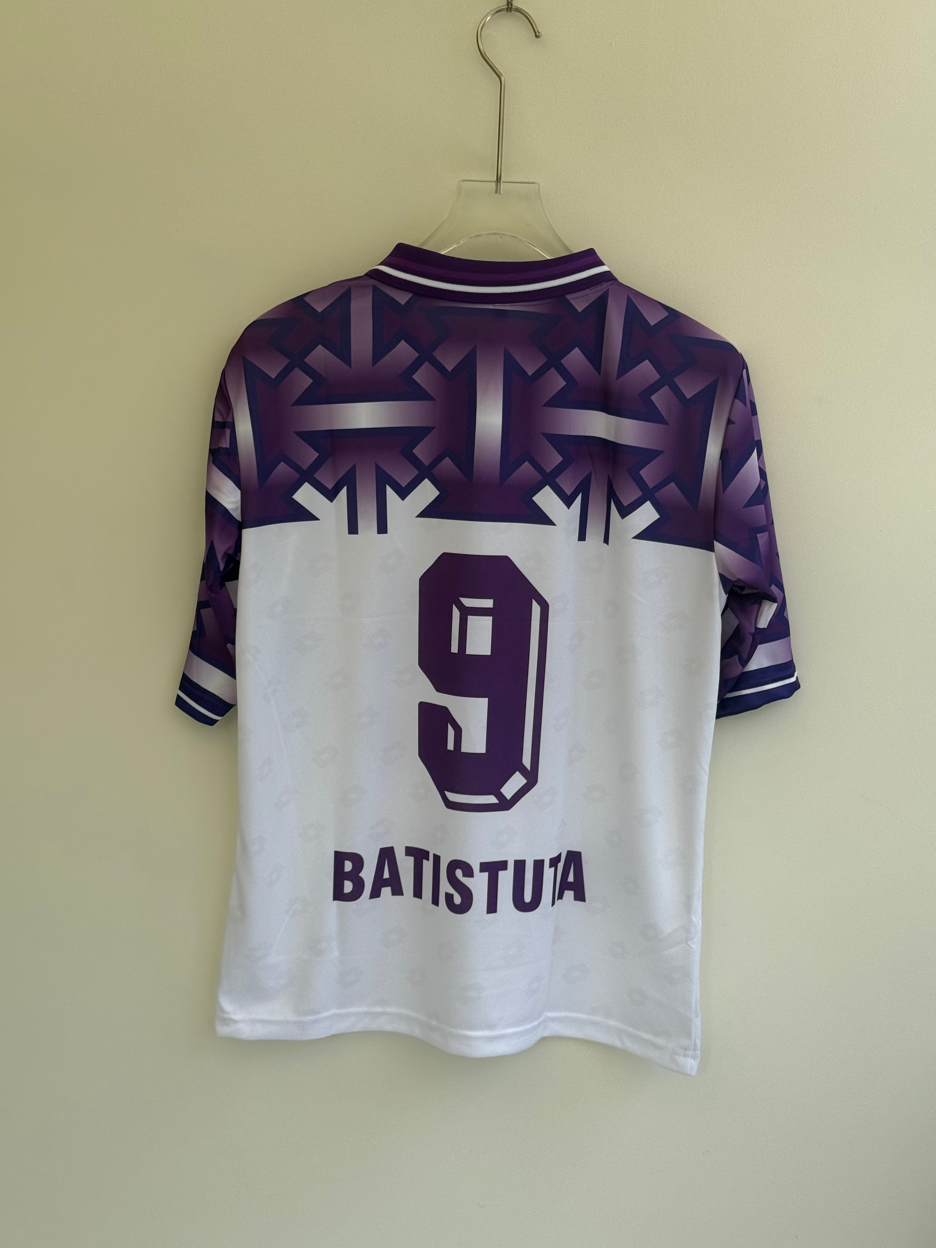 BATISTUTA FIORENTINA 1992/93 AWAY KIT POLO FIVE SLEEV EMBROIDERY