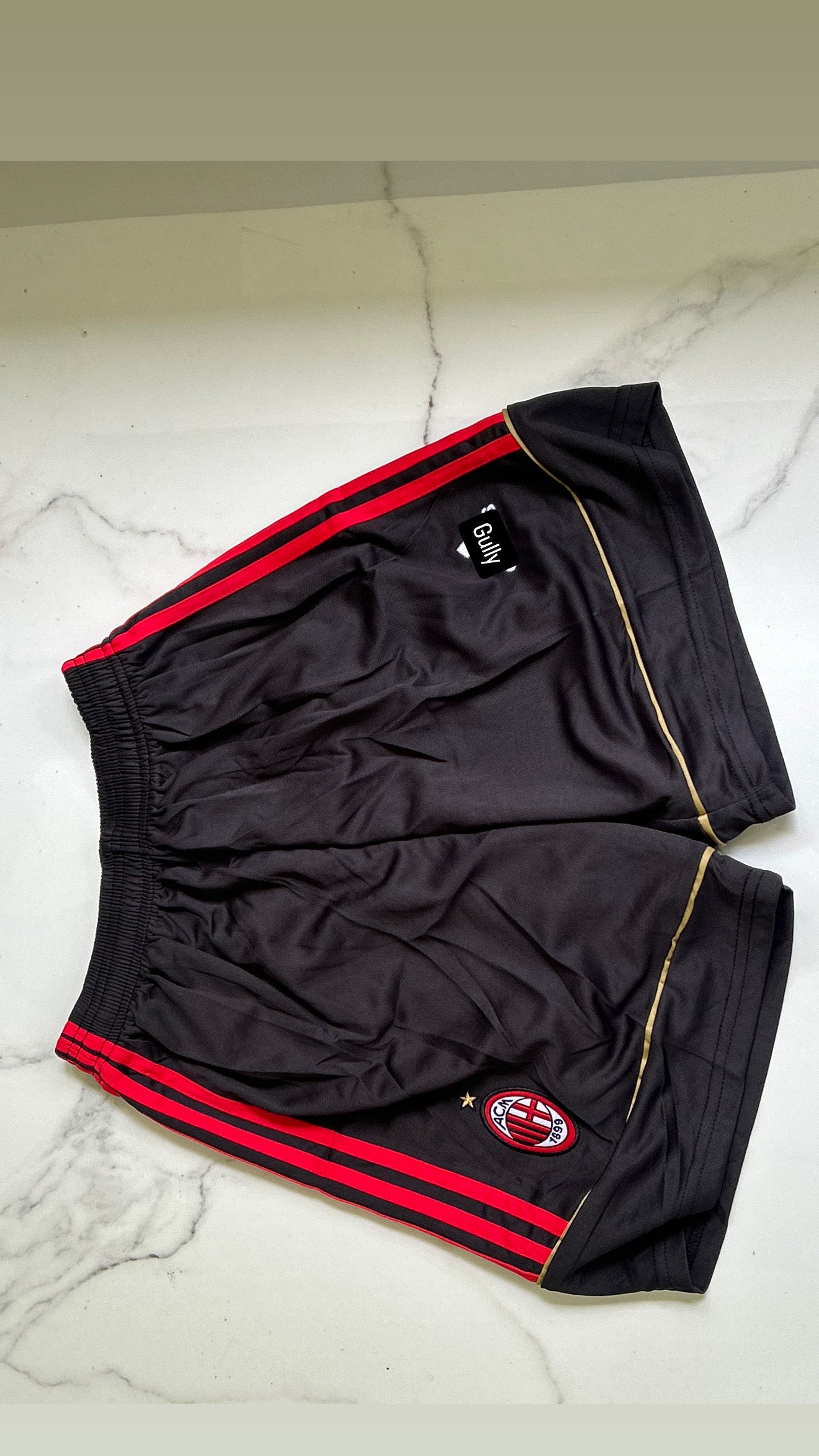 AC MILAN BLACK SHORTS EMBROIDERY