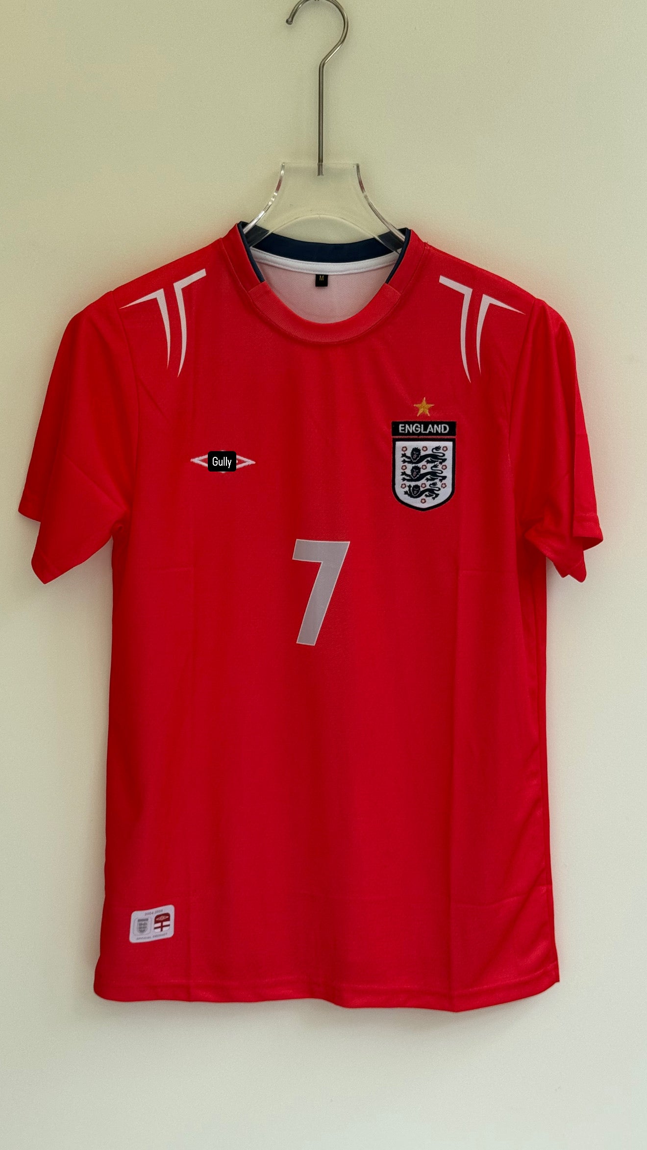 BECKHAM ENGLAND 2004/06 AWAY KIT EMBROIDERY