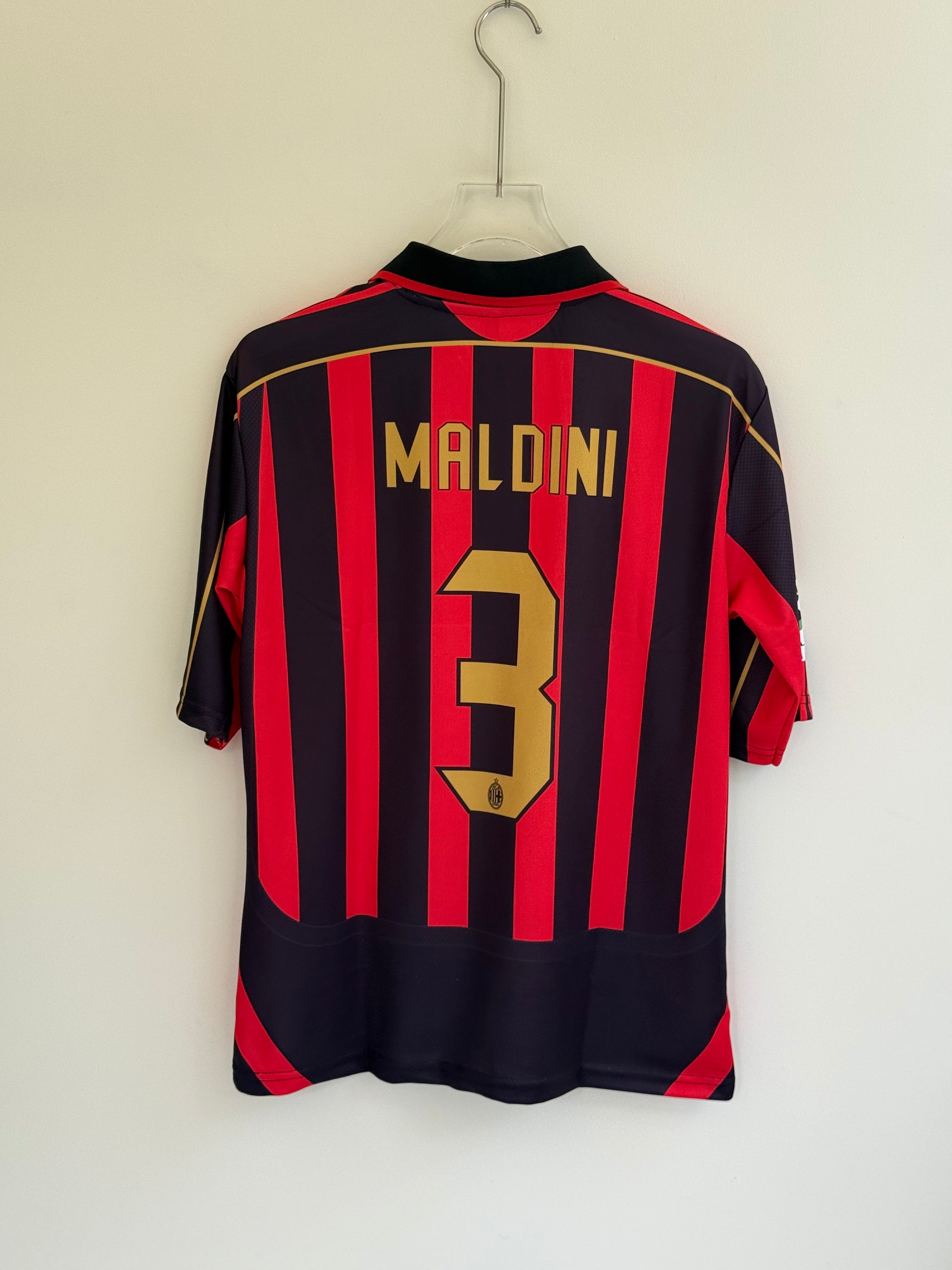 MALDINI AC MILAN 2007/08 POLO HOME KIT FIVE SLEEV