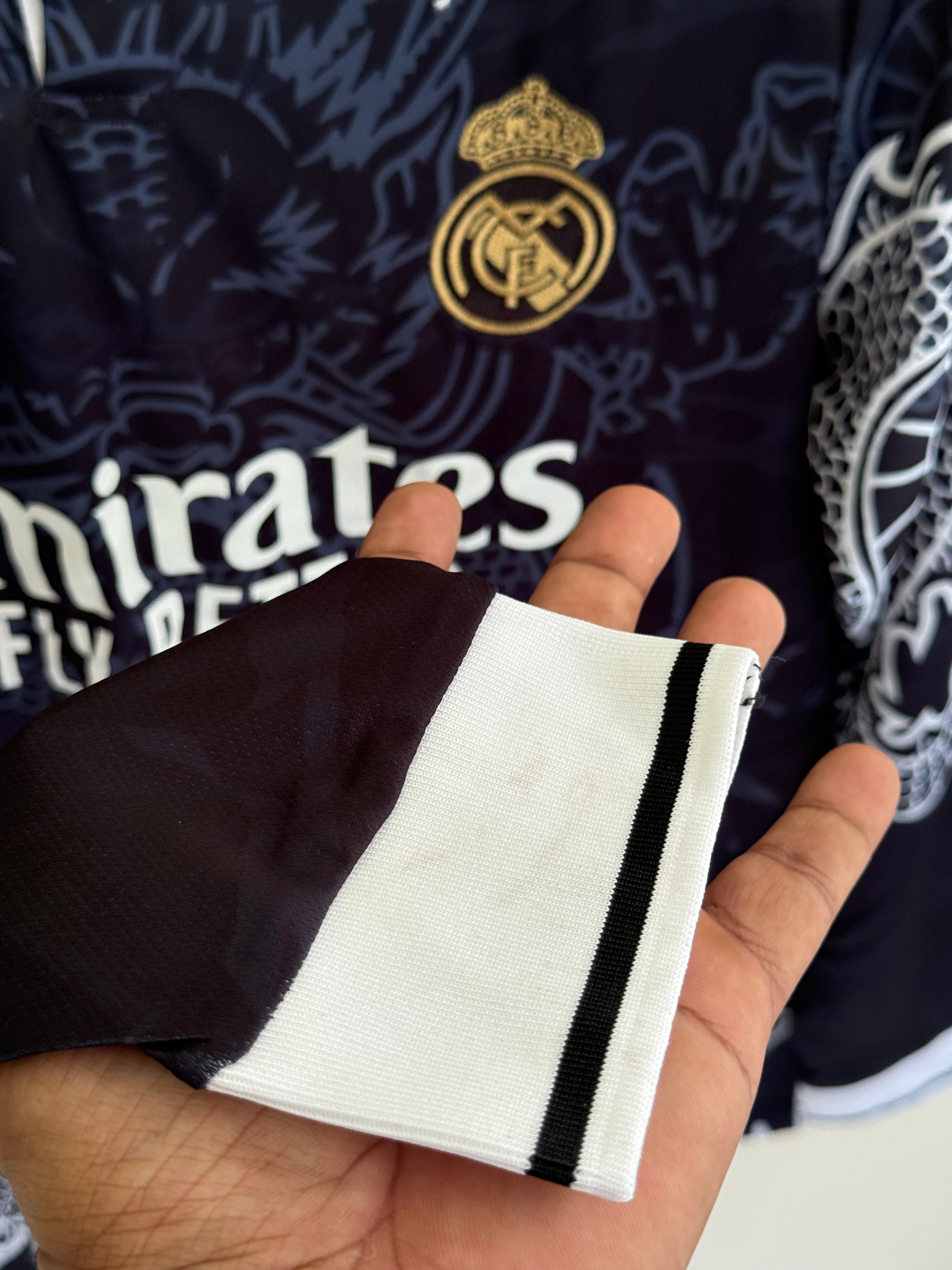 REAL MADRID DRAGON KIT POLO FULL SLEEV MASTER QUALITY EMBROIDERY