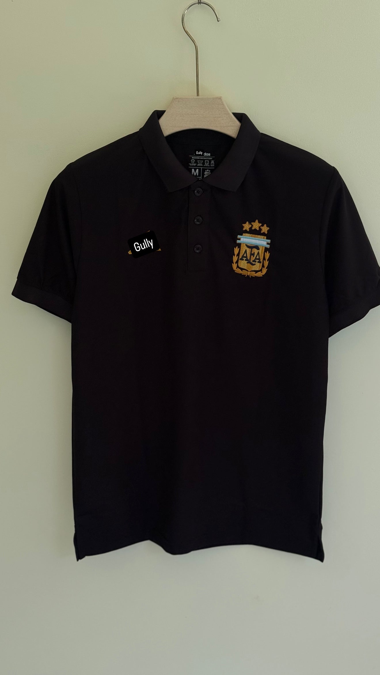 ARGENTINA POLO EMBROIDERY T SHIRT (BLACK)