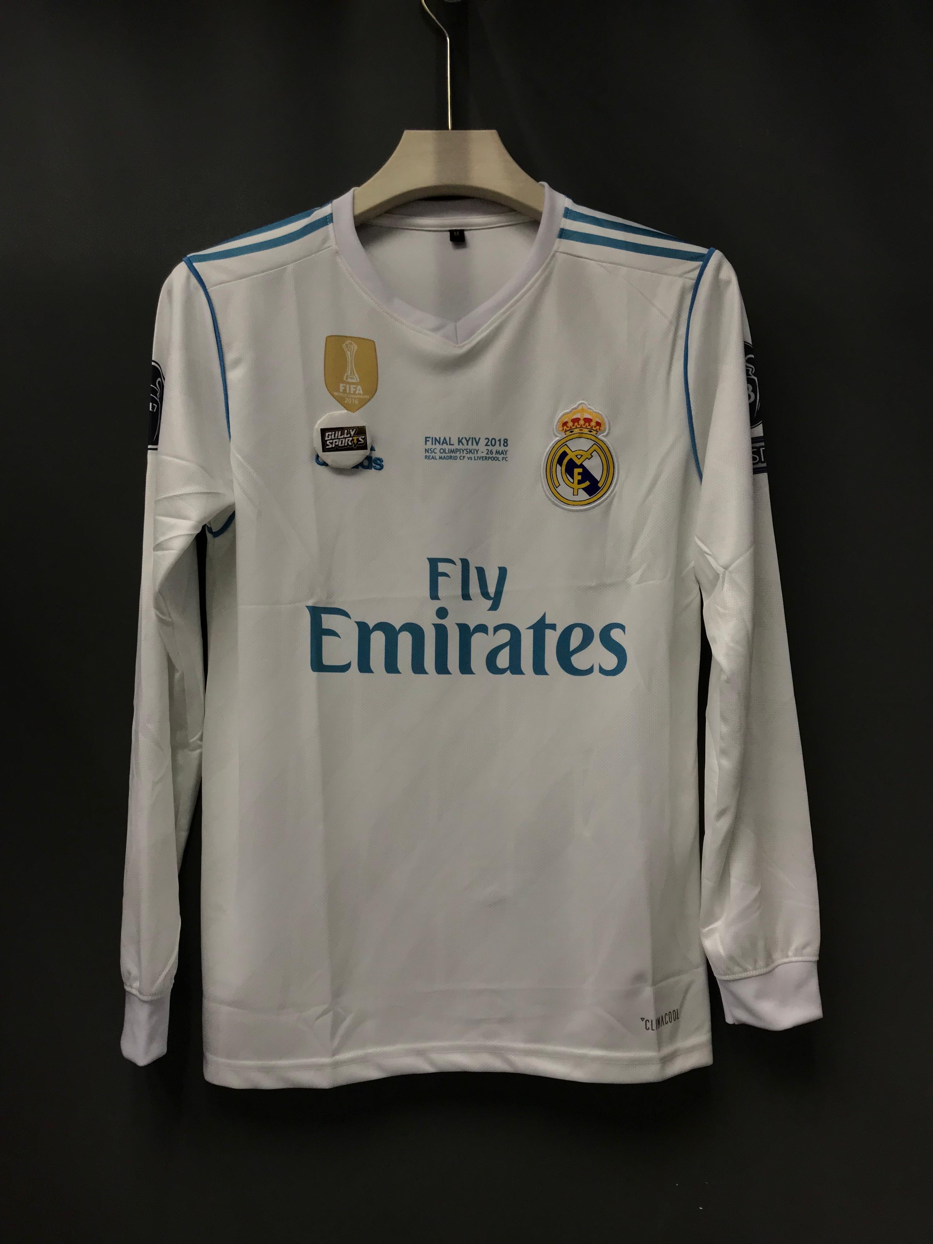 RONALDO REAL MADRID 2018 HOME KIT FULL  SLEEV EMBROIDERY