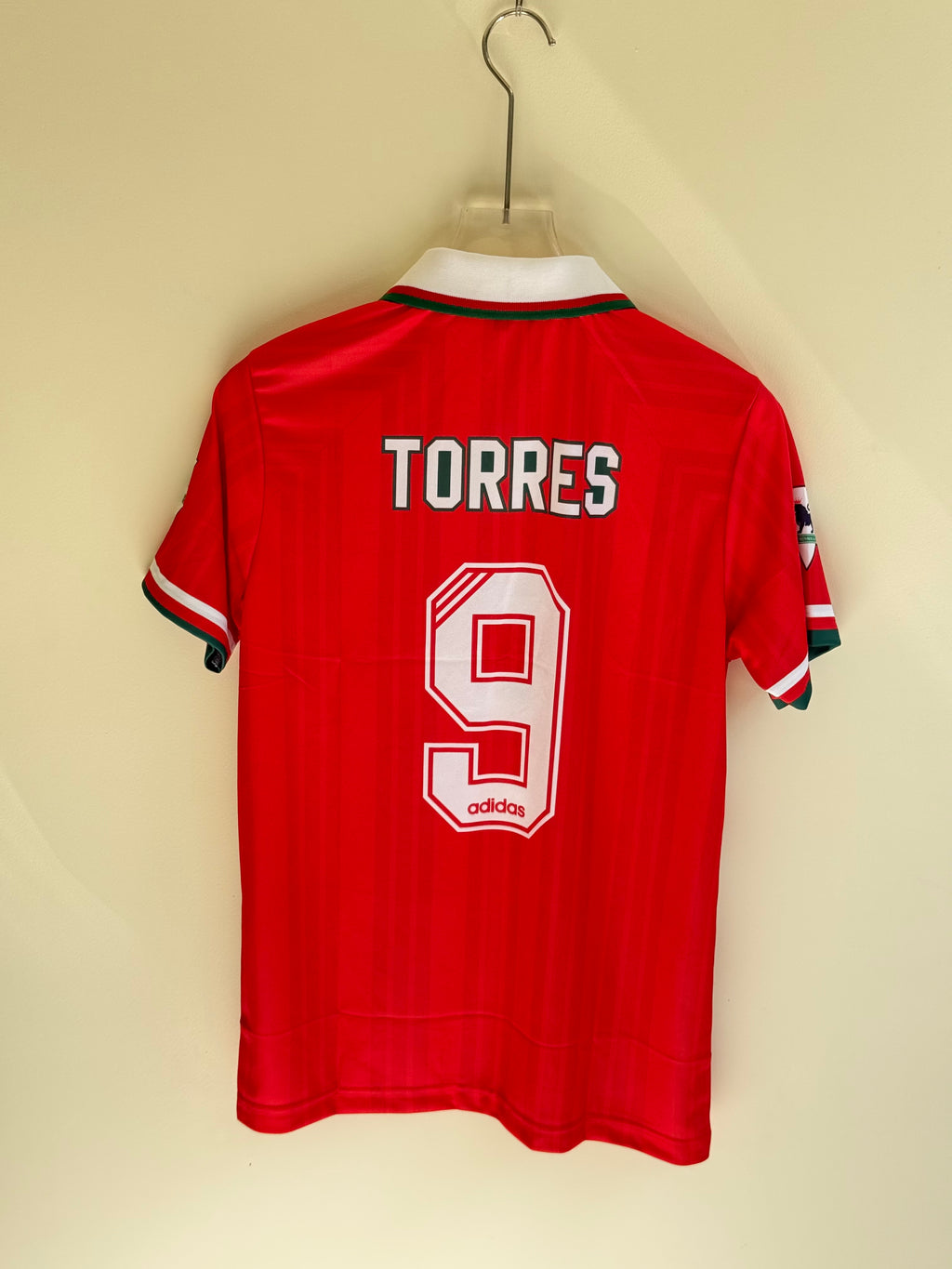 TORRES LIVERPOOL HOME KIT 1993/95 POLO EMBROIDERY