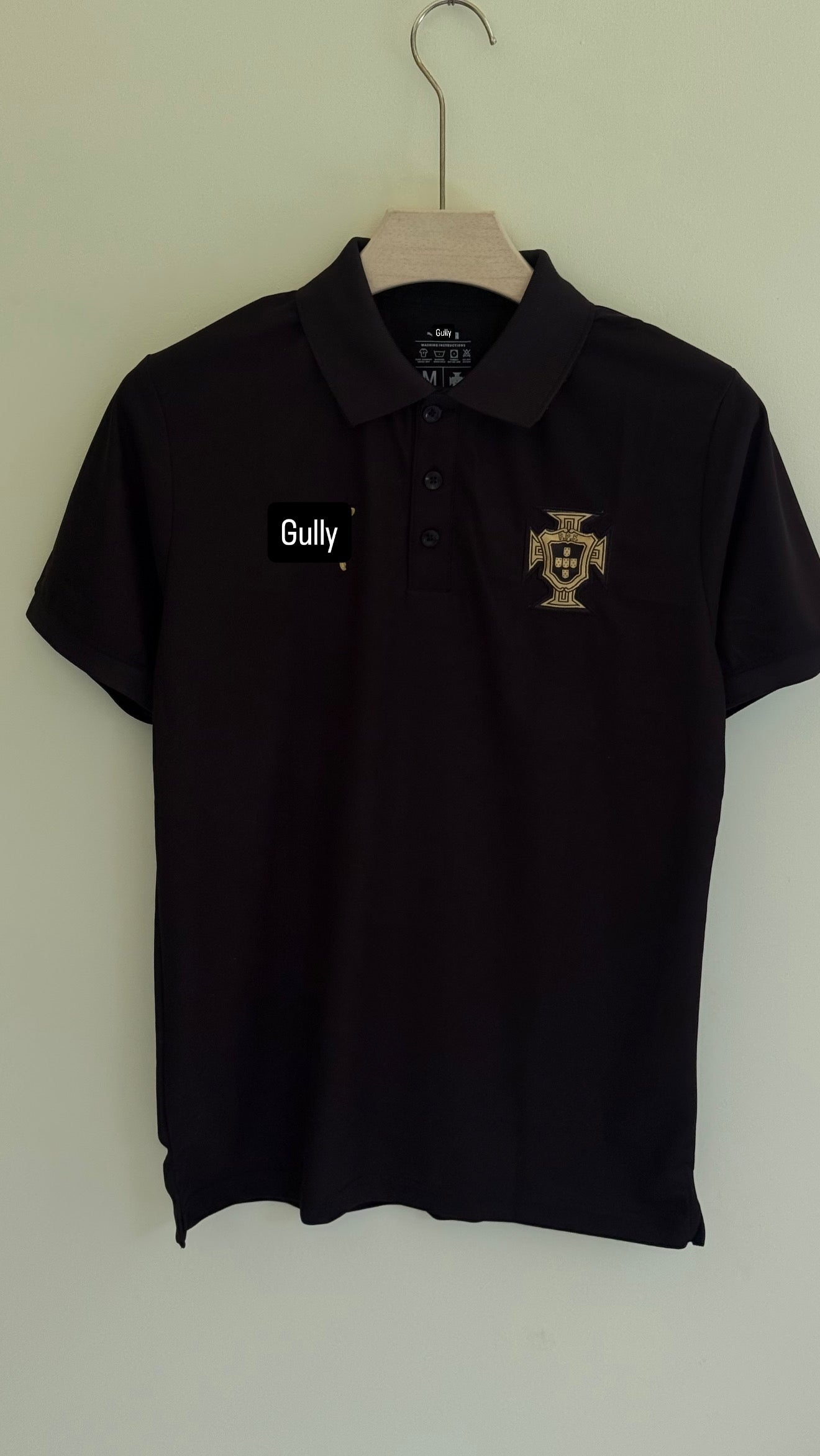 PORTUGAL POLO EMBROIDERY T SHIRT (BLACK)