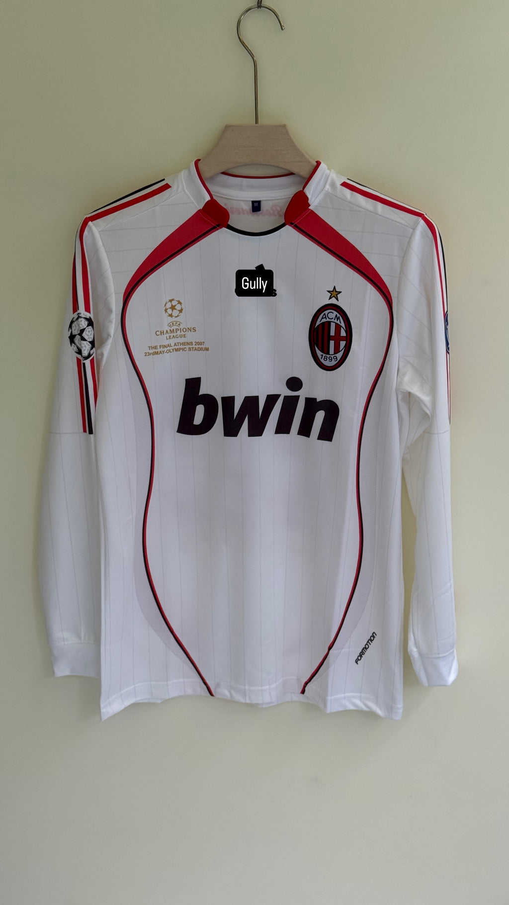 KAKA AC MILAN 2006/07 AWAY KIT FULL SLEEV EMBROIDERY