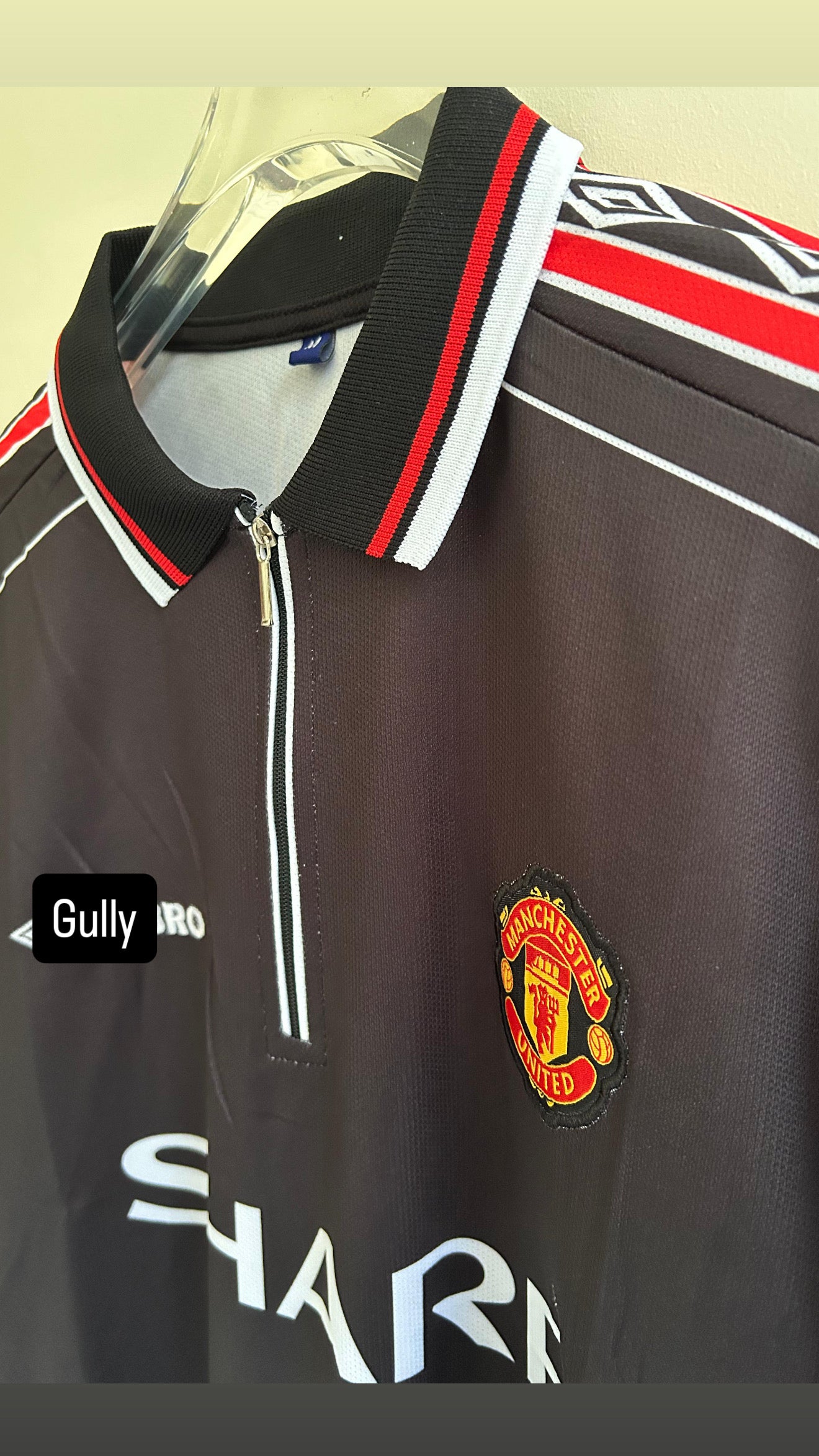 BECKHAM UNITED POLO 1998/99 THIRD KIT FULL SLEEV EMBROIDERY