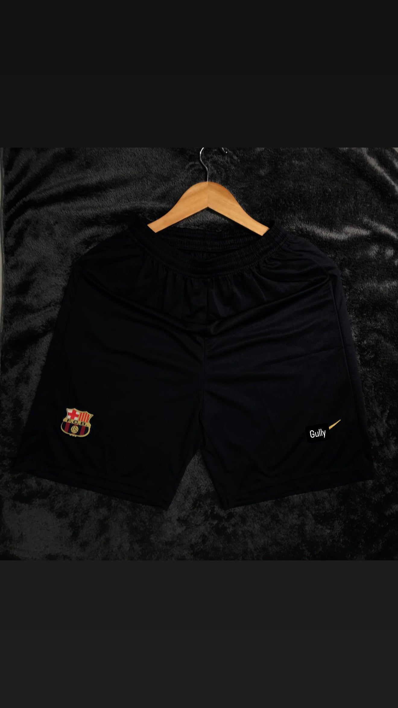 BARCELONA FULL BLACK SHORTS EMBROIDERY