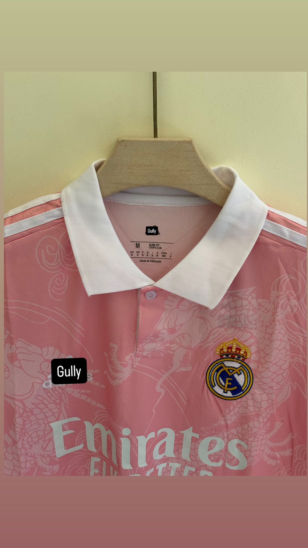REAL MADRID PINK POLO DRAGON MASTER QUALITY EMBROIDERY