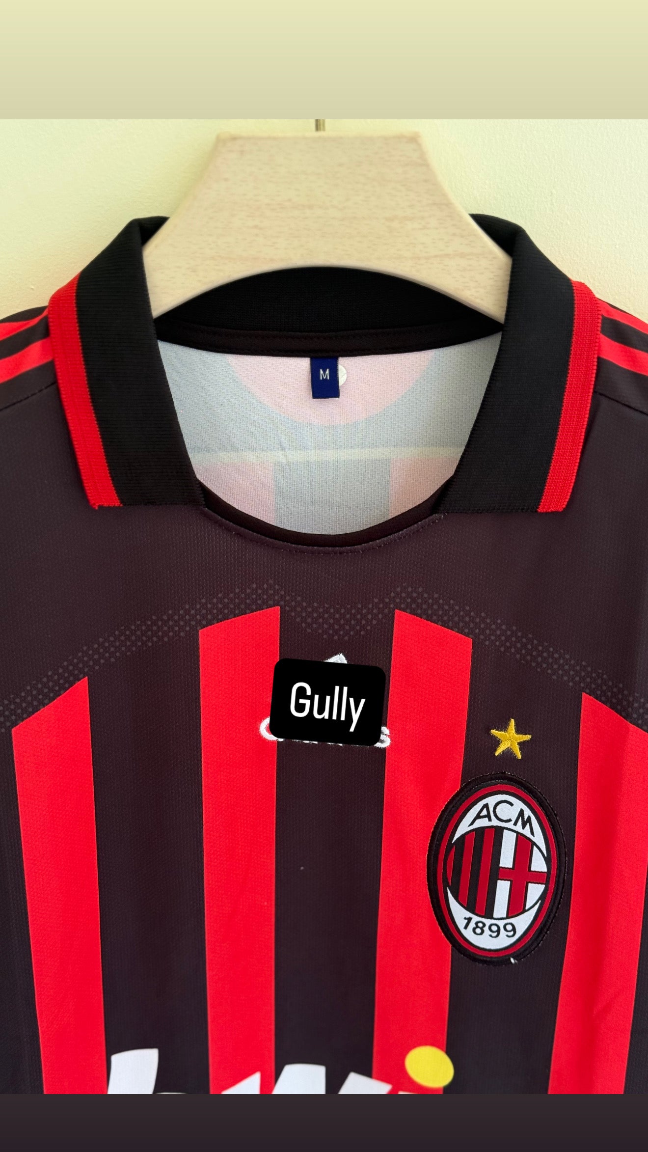 MALDINI AC MILAN 2007 HOME KIT POLO FULL SLEEV EMBROIDERY