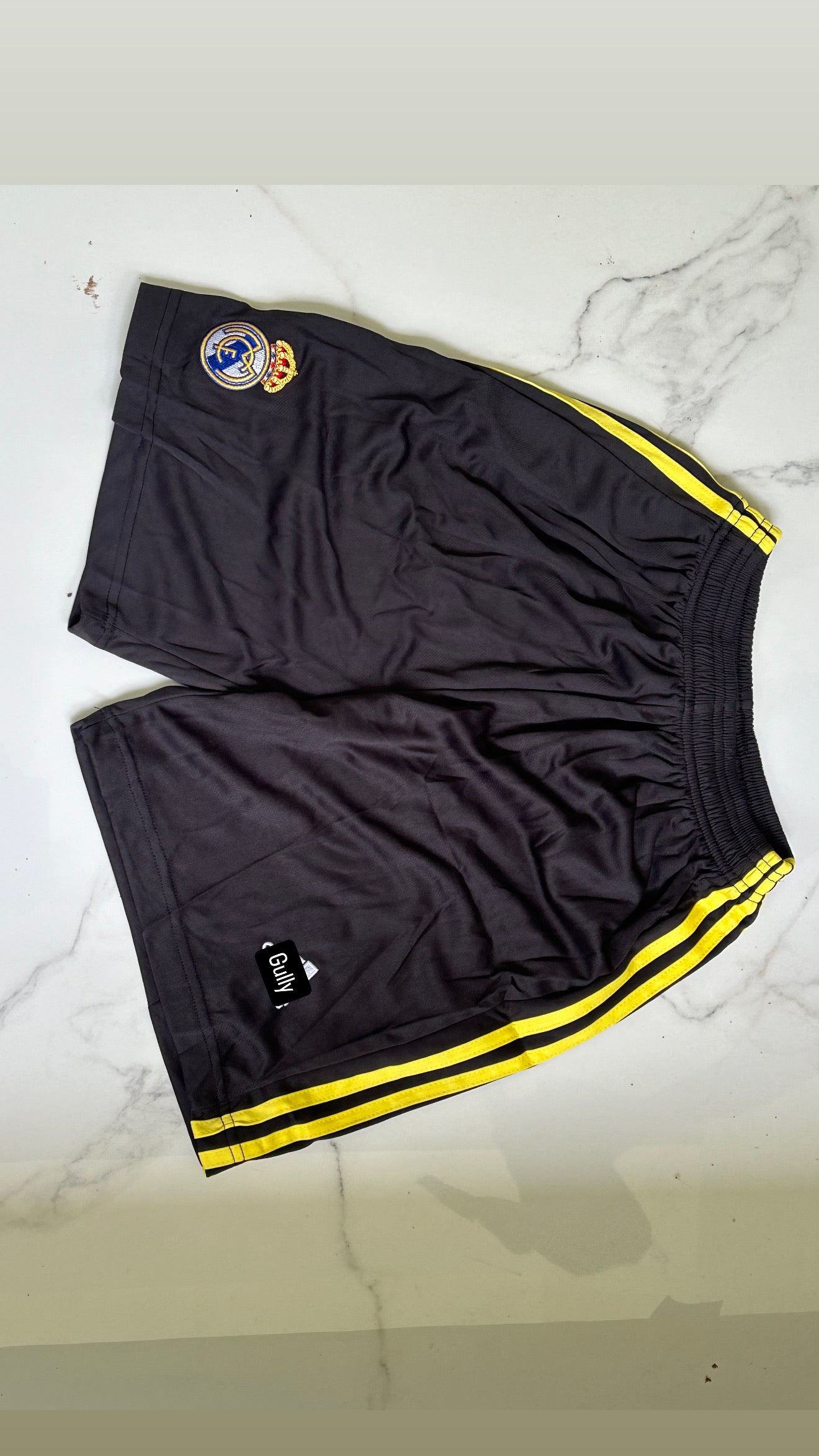 REAL MADRID BLACK  SHORTS EMBROIDERY