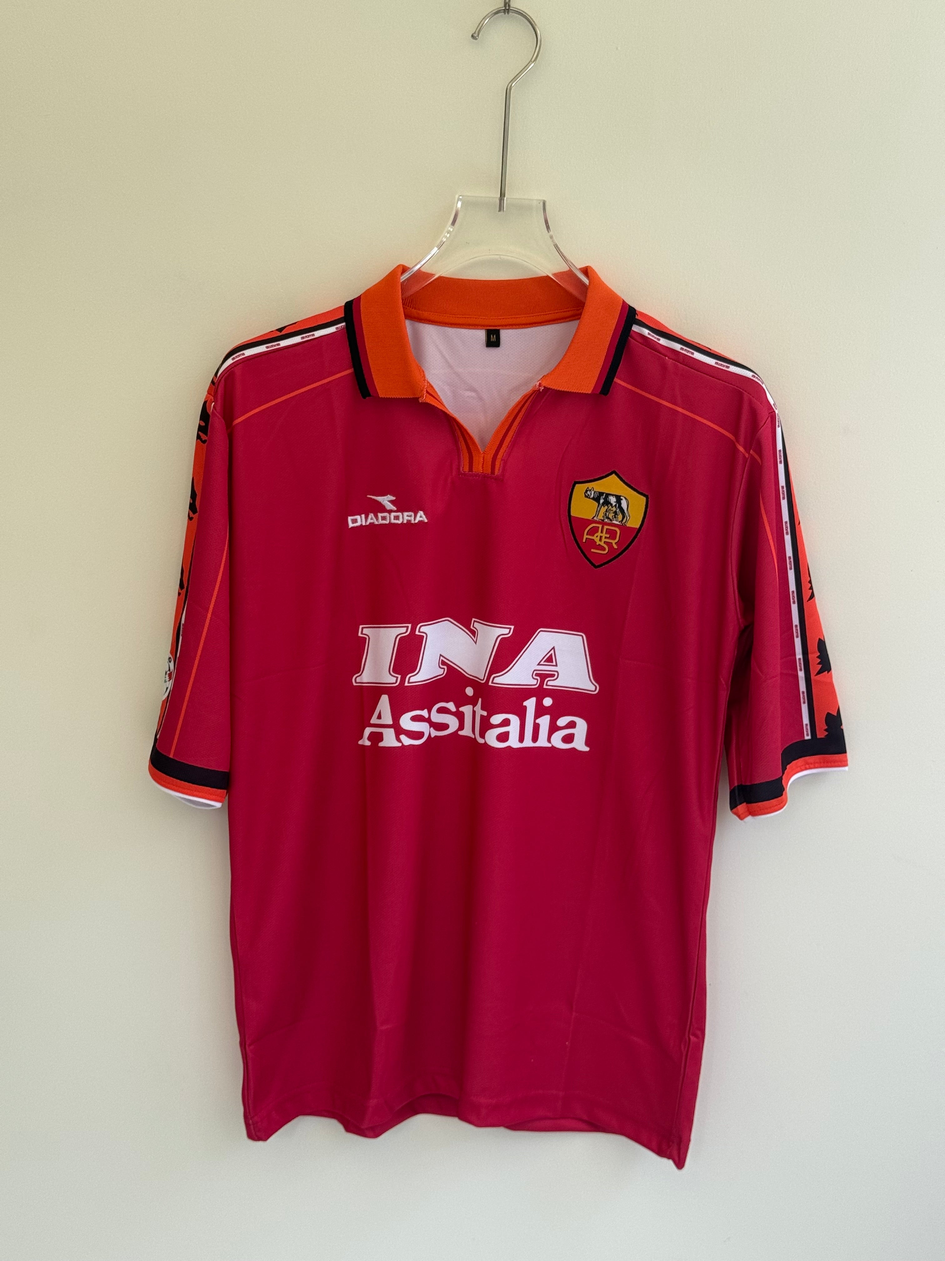 TOTTI AS ROMA HOME KIT POLO FIVE SLEEV EMBROIDERY