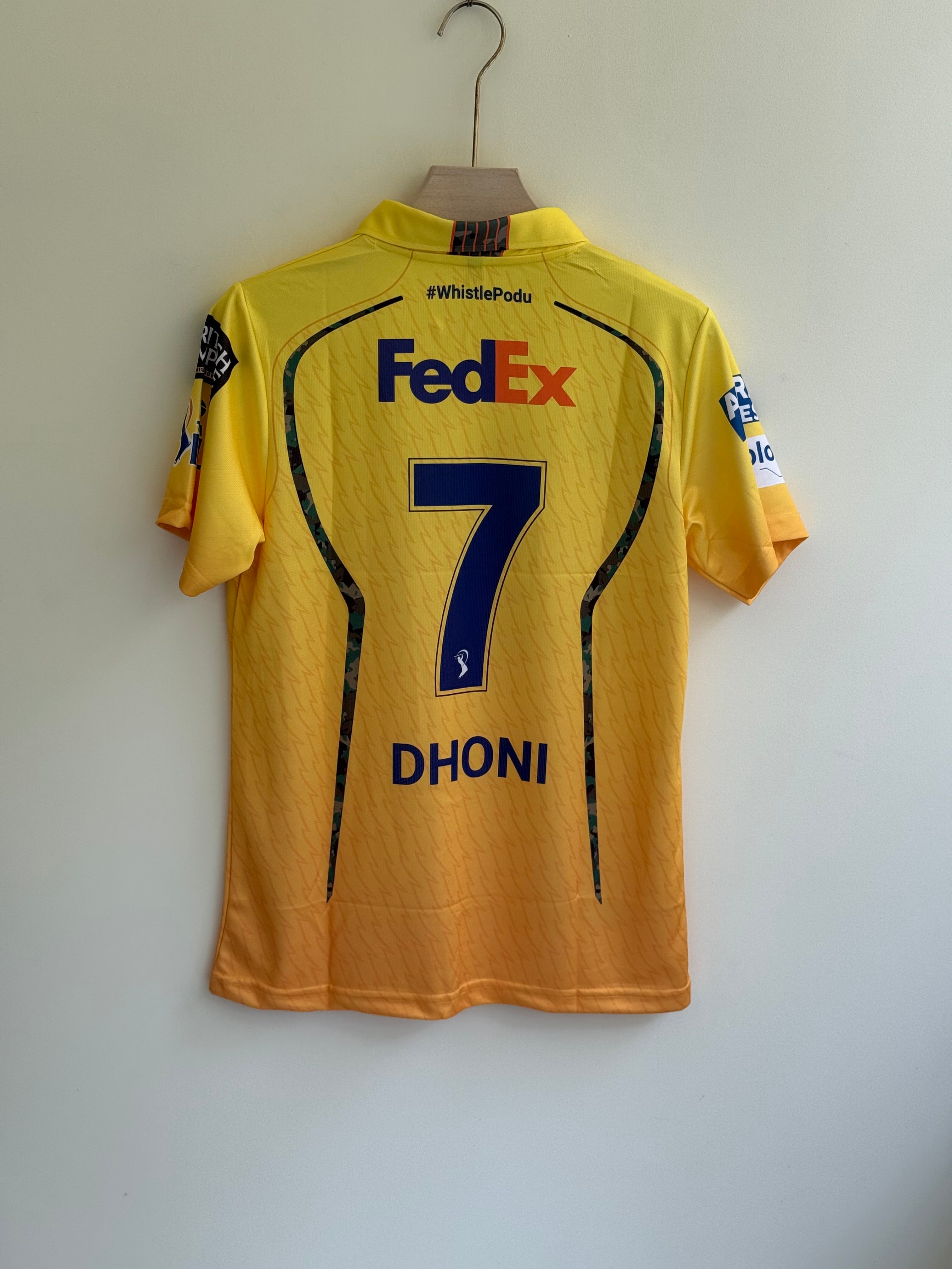 DHONI CHENNAI IPL HOME KIT POLO EMBROIDERY