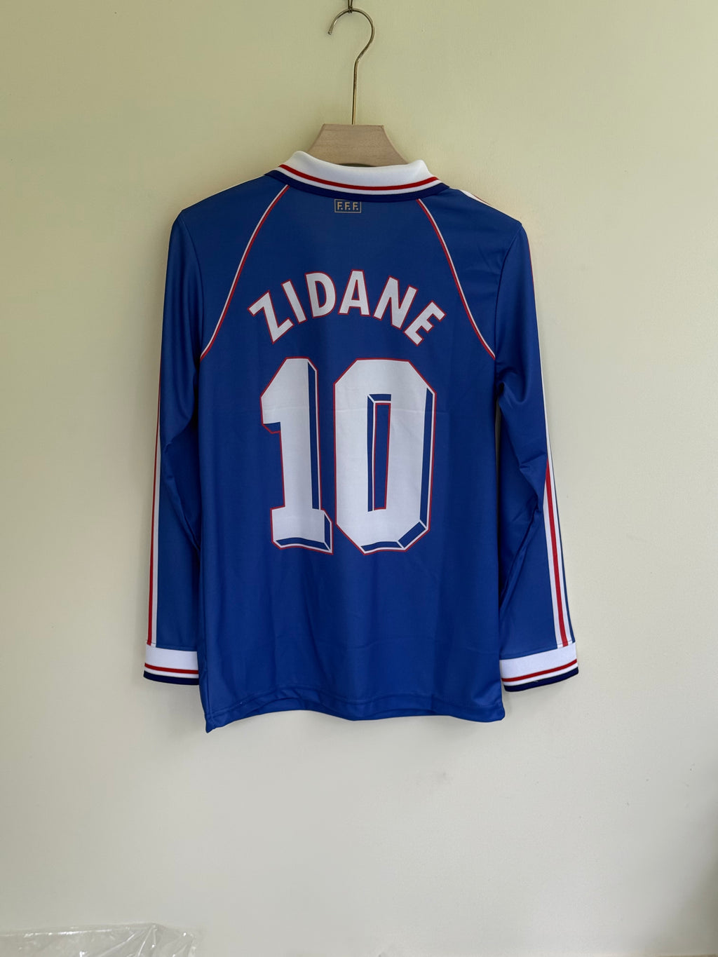 ZIDANE FRANCE 1998 WORLD CUP HOME KIT POLO FULL SLEEV EMBROIDERY