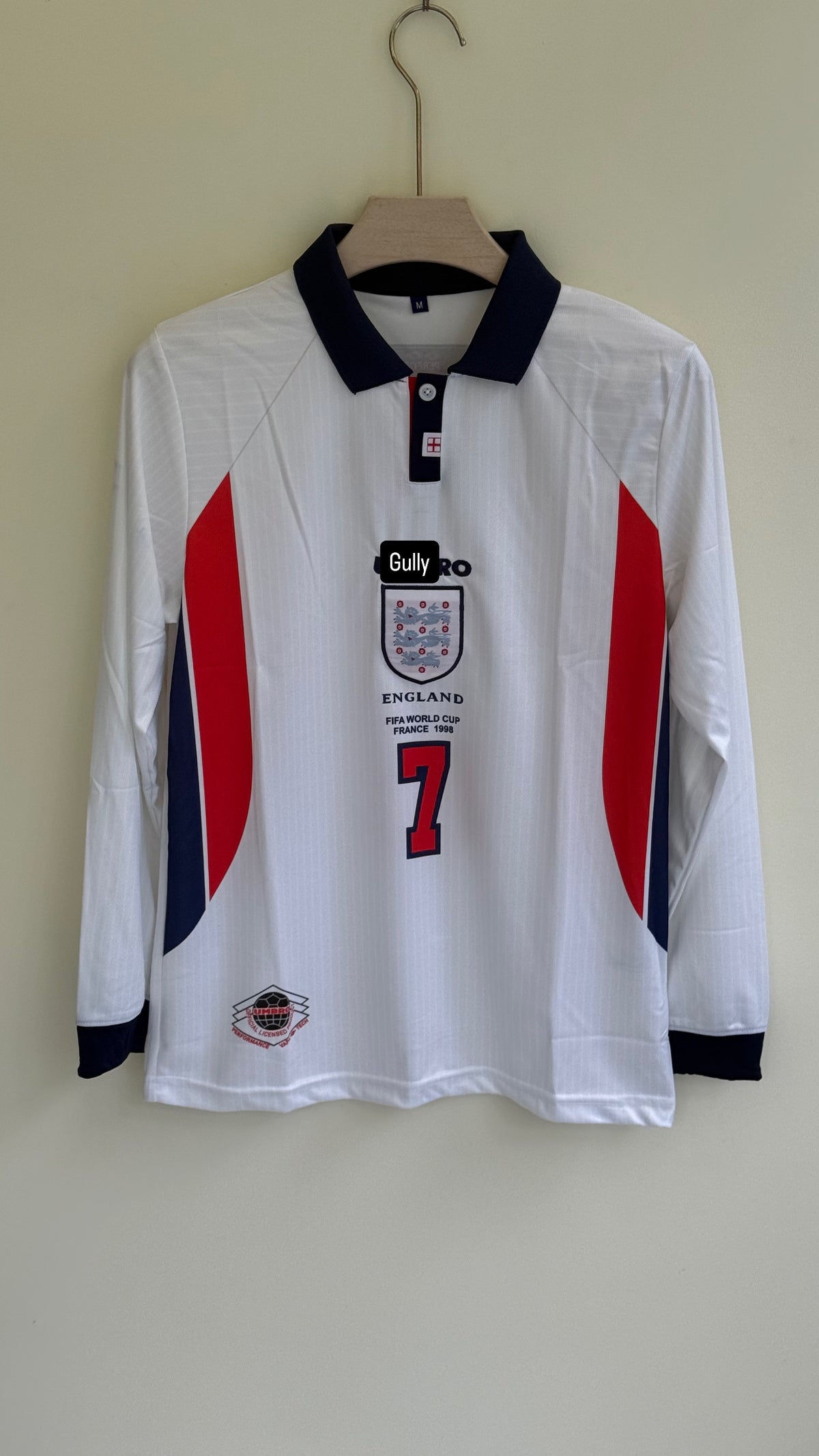 BECKHAM ENGLAND HOME KIT POLO FULL SLEEV EMBROIDERY - L