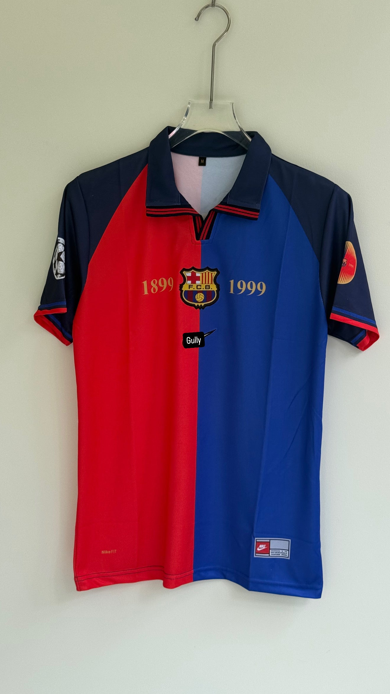 PUYOL BARCELONA HOME KIT 1999/2000. 100 th ANNIVERSARY KIT POLO EMBROIDERY
