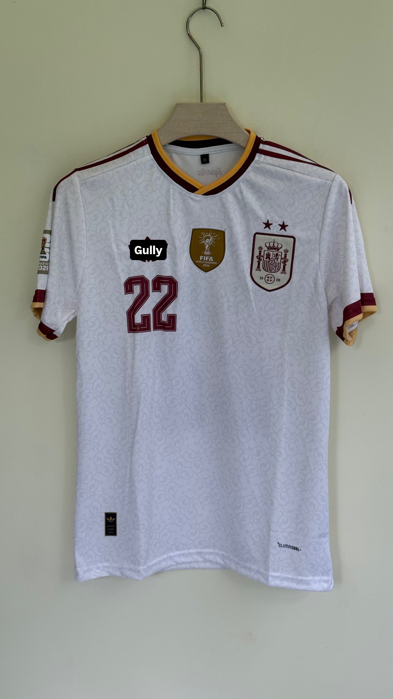 CUBARSI (2 STAR) SPAIN WORLD CUP 2026 AWAY KIT EMBROIDERY