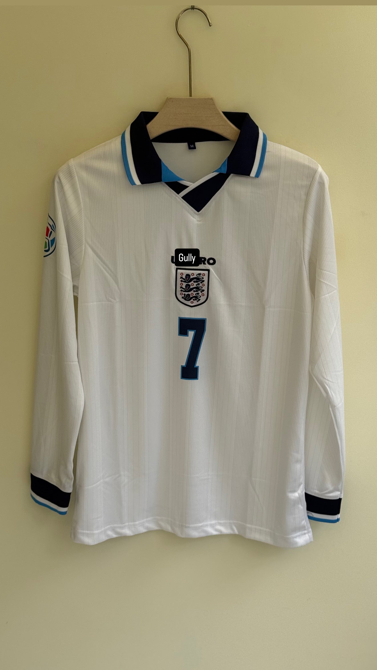 BECKHAM ENGLAND HOME KIT POLO FULL SLEEV EMBROIDERY