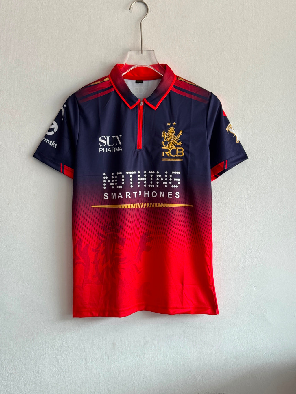 KOHLI RCB(2 STAR)HOME KIT POLO ZIP EMBROIDERY