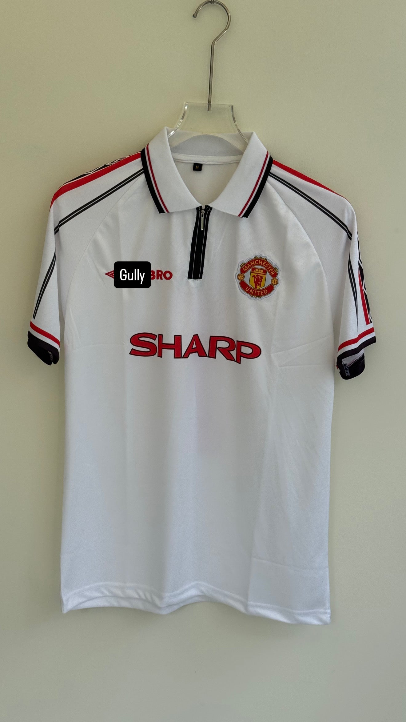 BECKHAM UNITED 1998/99 AWAY POLO EMBROIDERY