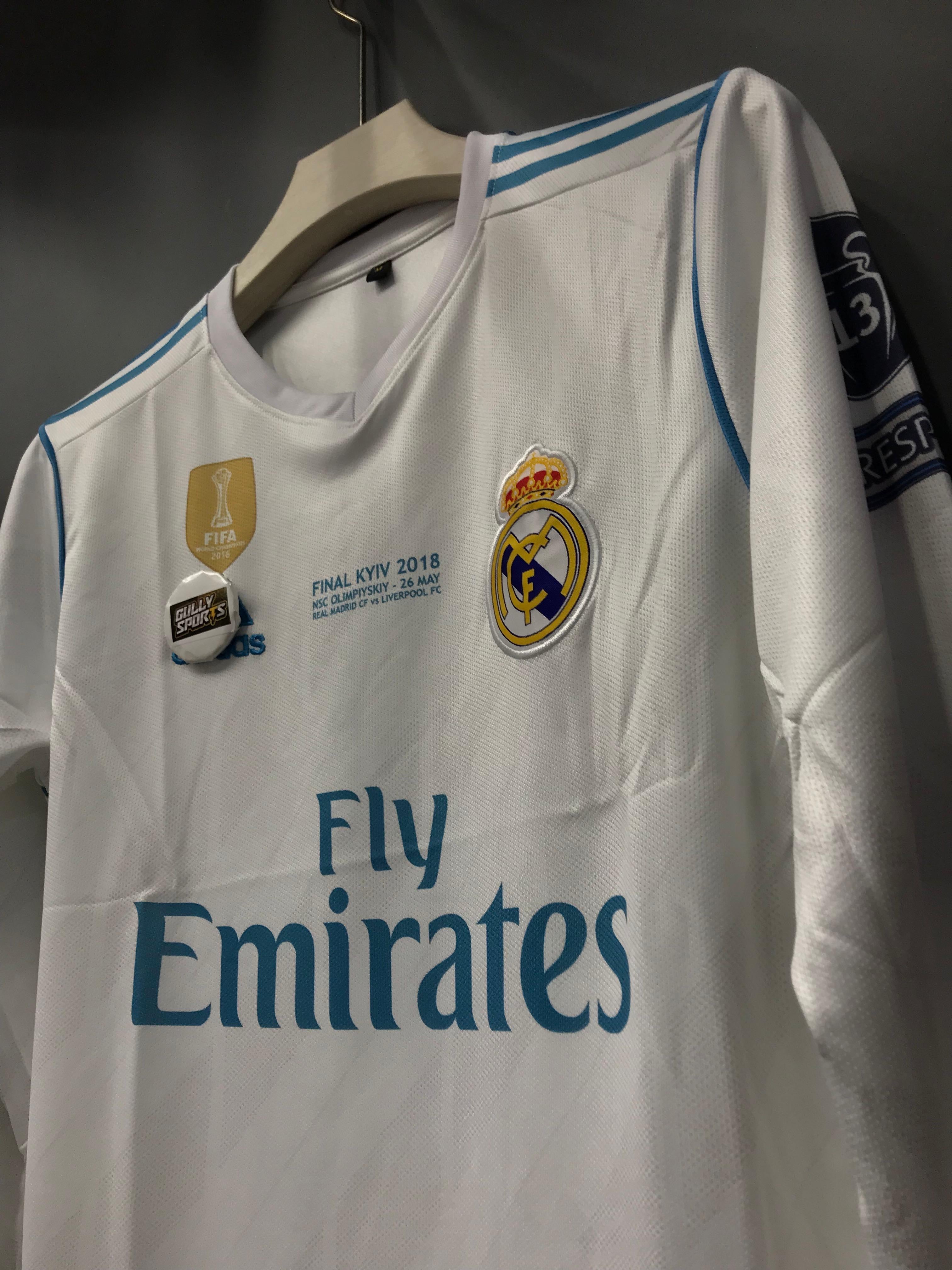 RONALDO REAL MADRID 2018 HOME KIT FULL  SLEEV EMBROIDERY