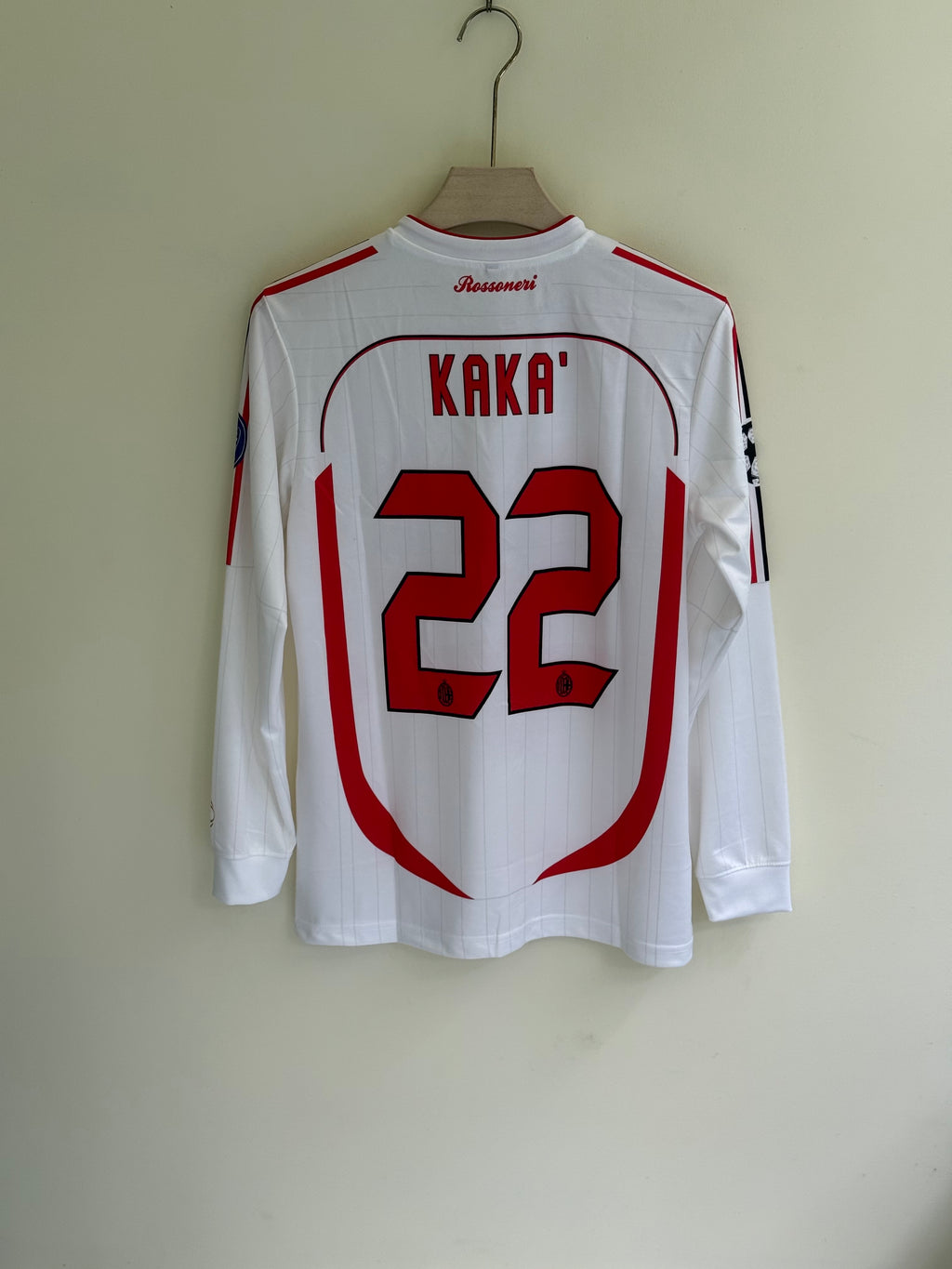 KAKA AC MILAN 2006/07 AWAY KIT FULL SLEEV EMBROIDERY