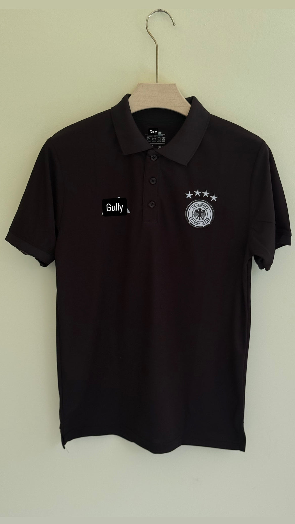 GERMANY POLO EMBROIDERY T SHIRT (BLACK)