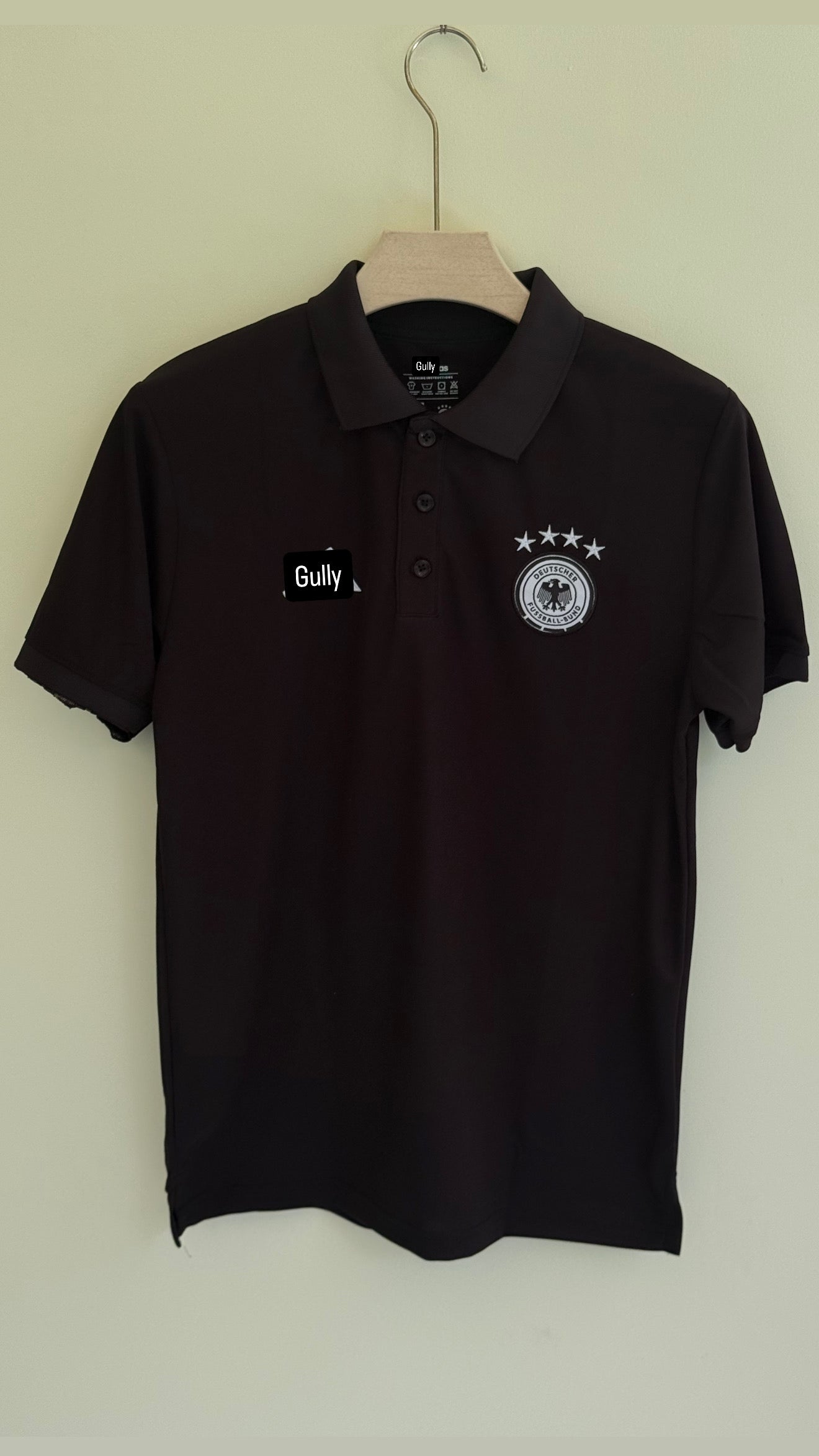 GERMANY POLO EMBROIDERY T SHIRT (BLACK)