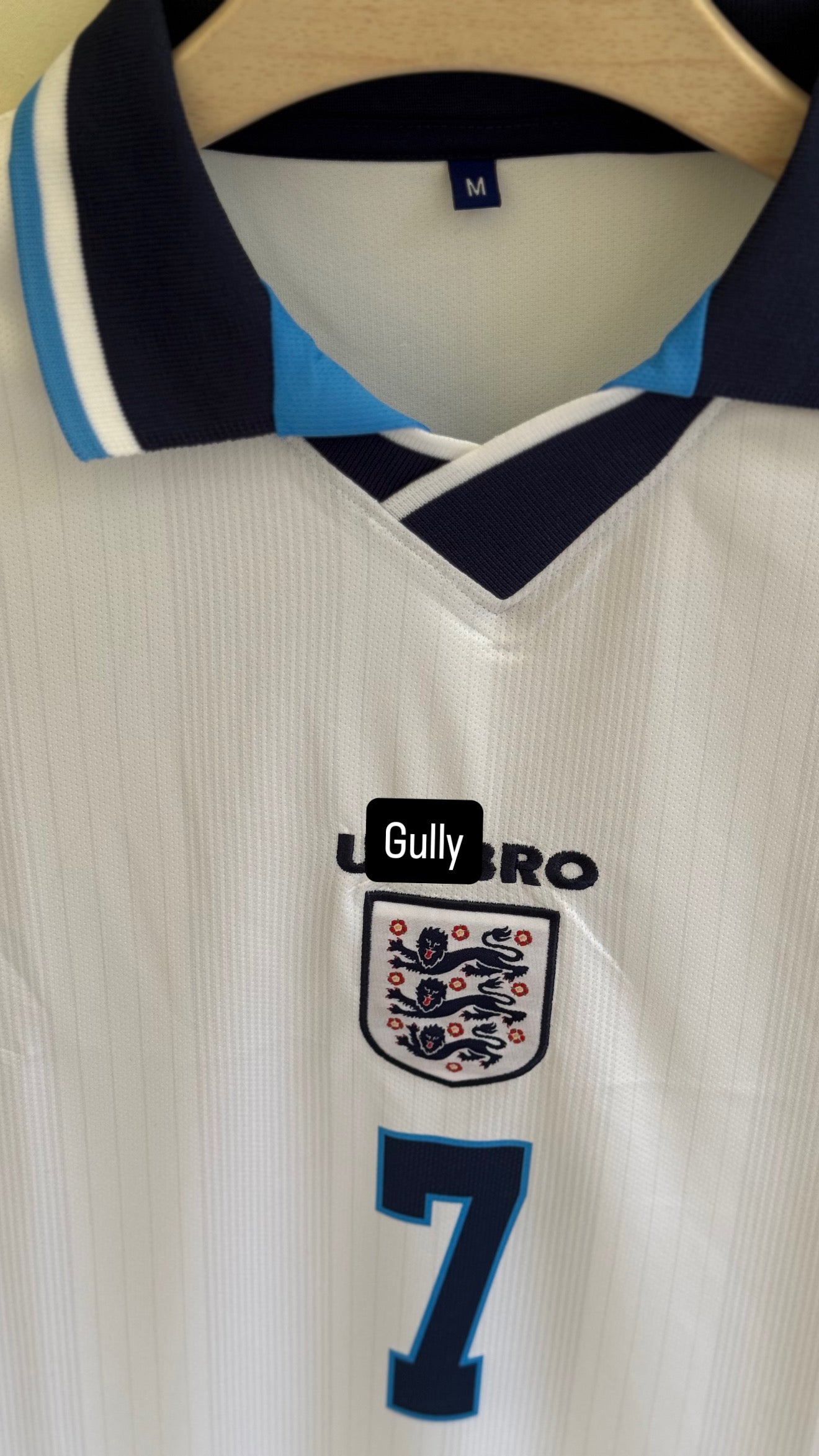 BECKHAM ENGLAND HOME KIT POLO FULL SLEEV EMBROIDERY