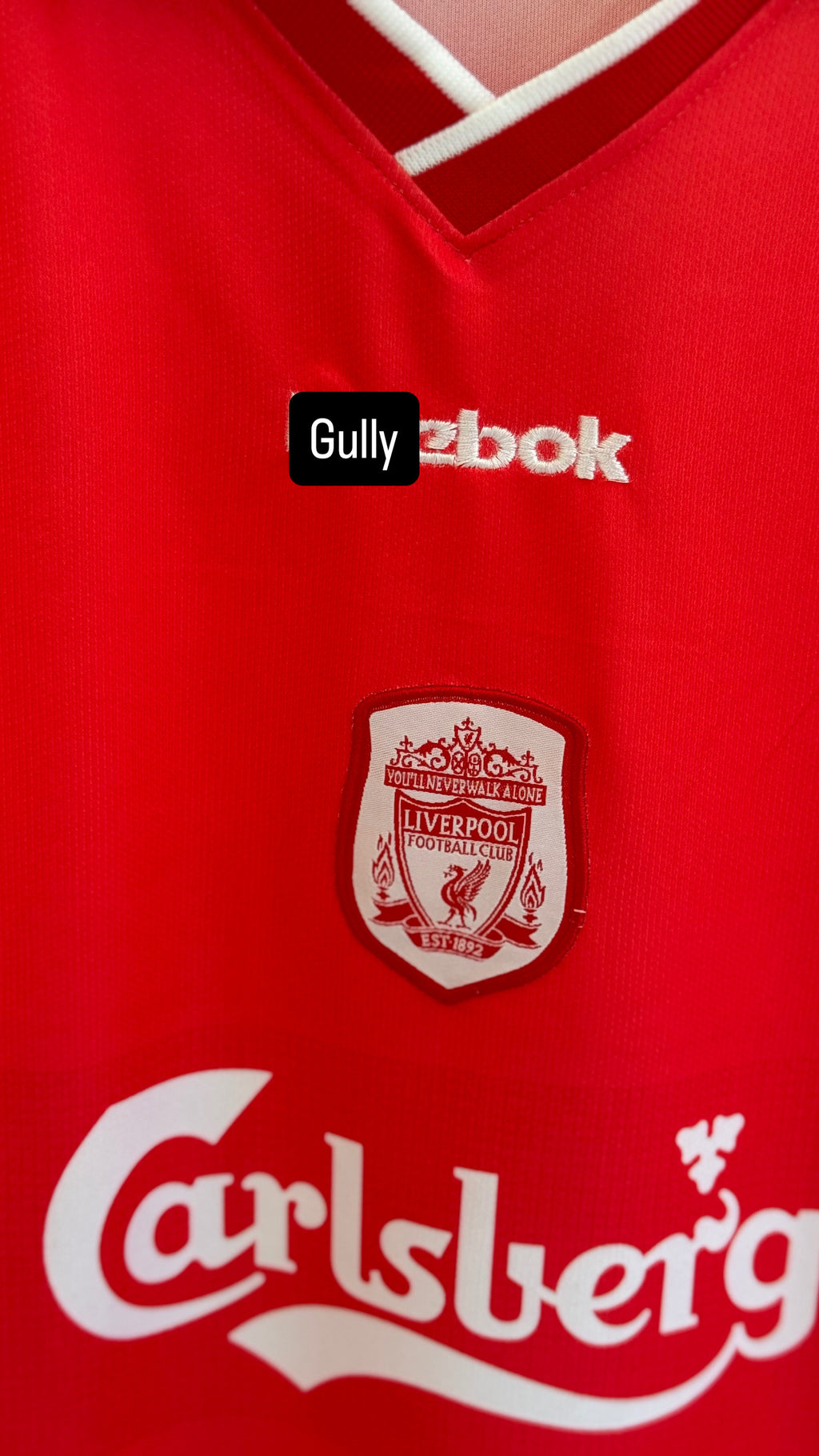OWEN LIVERPOOL 2000/02 HOME KIT POLO EMBROIDERY