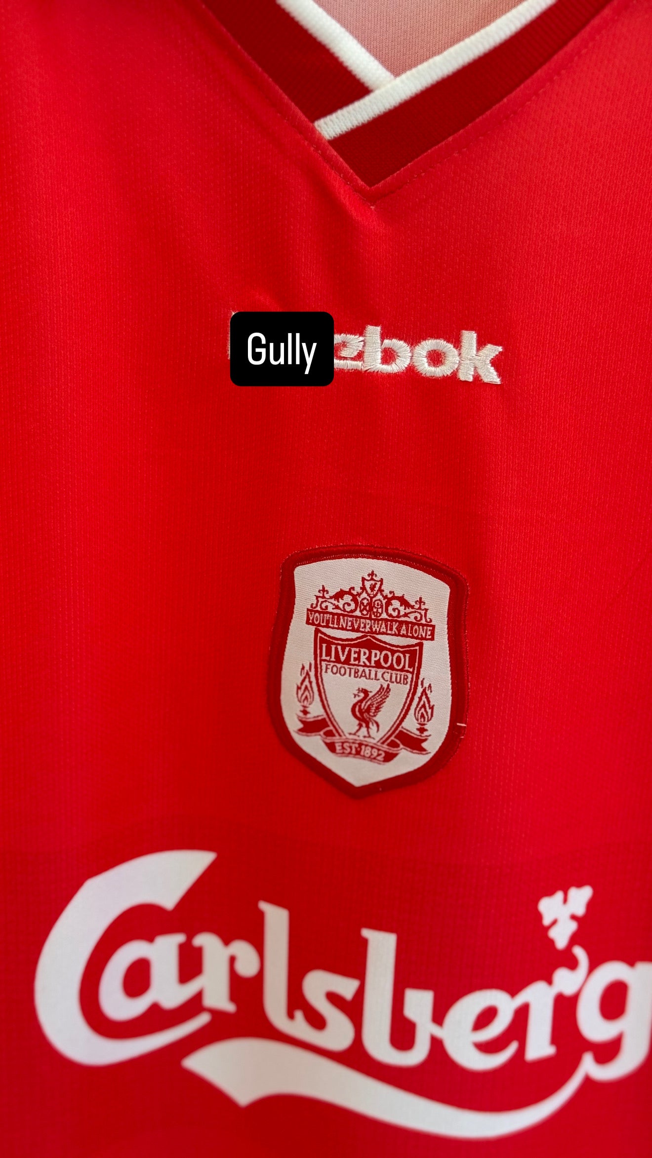 OWEN LIVERPOOL 2000/02 HOME KIT POLO EMBROIDERY