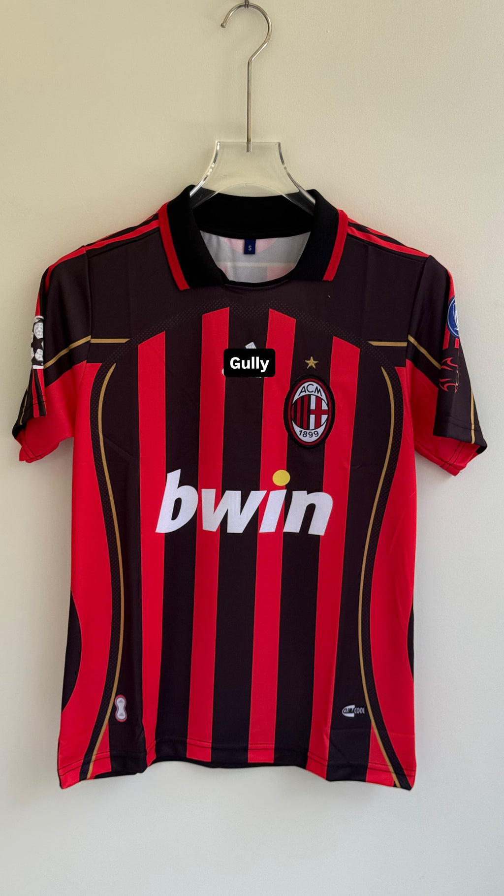 MALDINI AC MILAN POLO 2007/08 HOME KIT EMBROIDERY