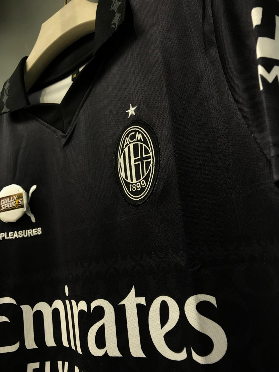 MALDINI AC MILAN X PLESSUR BLACK SPECIAL EDITION POLO EMBROIDERY