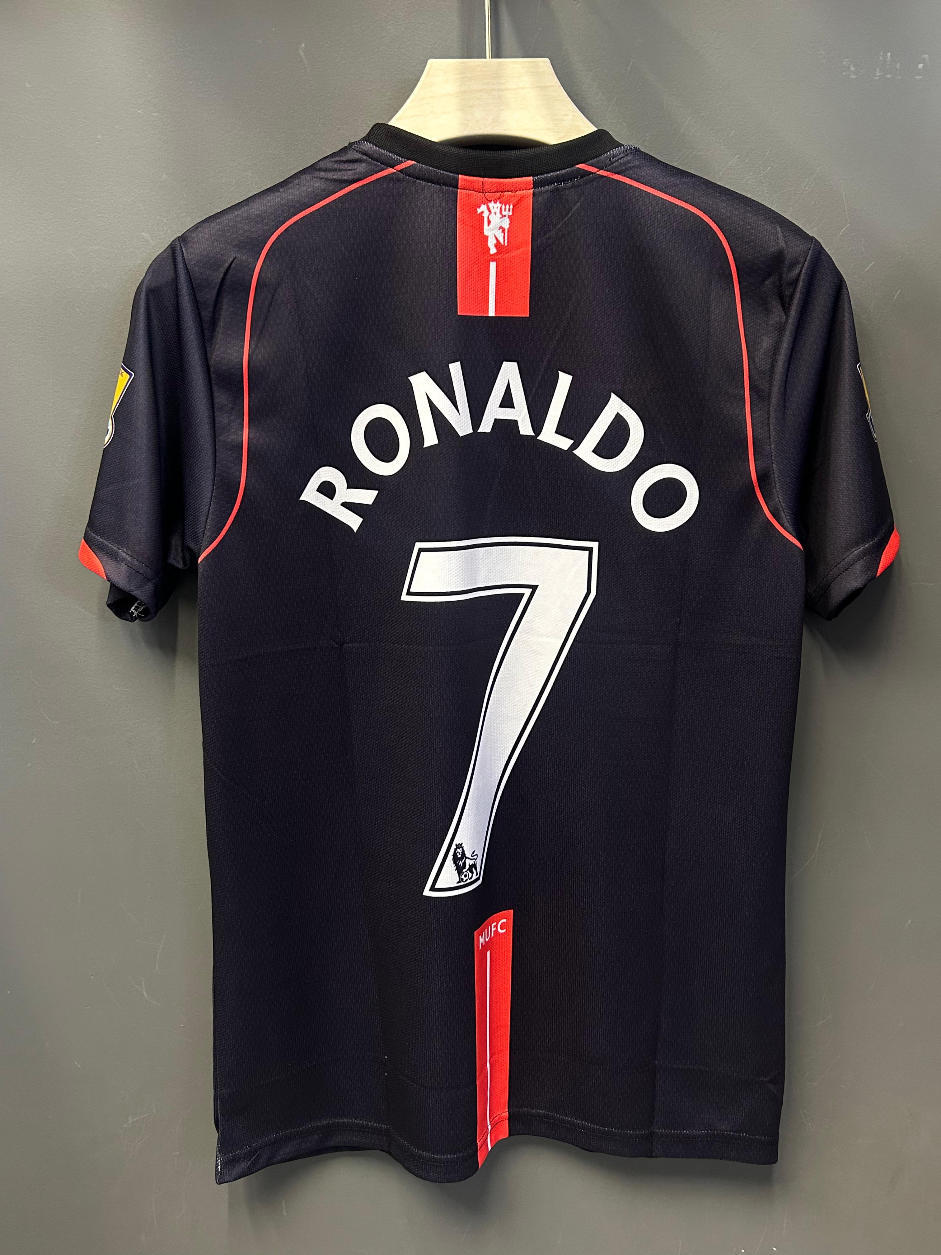 RONALDO UNITED 2008 AWAY KIT BLACK EMBROIDERY