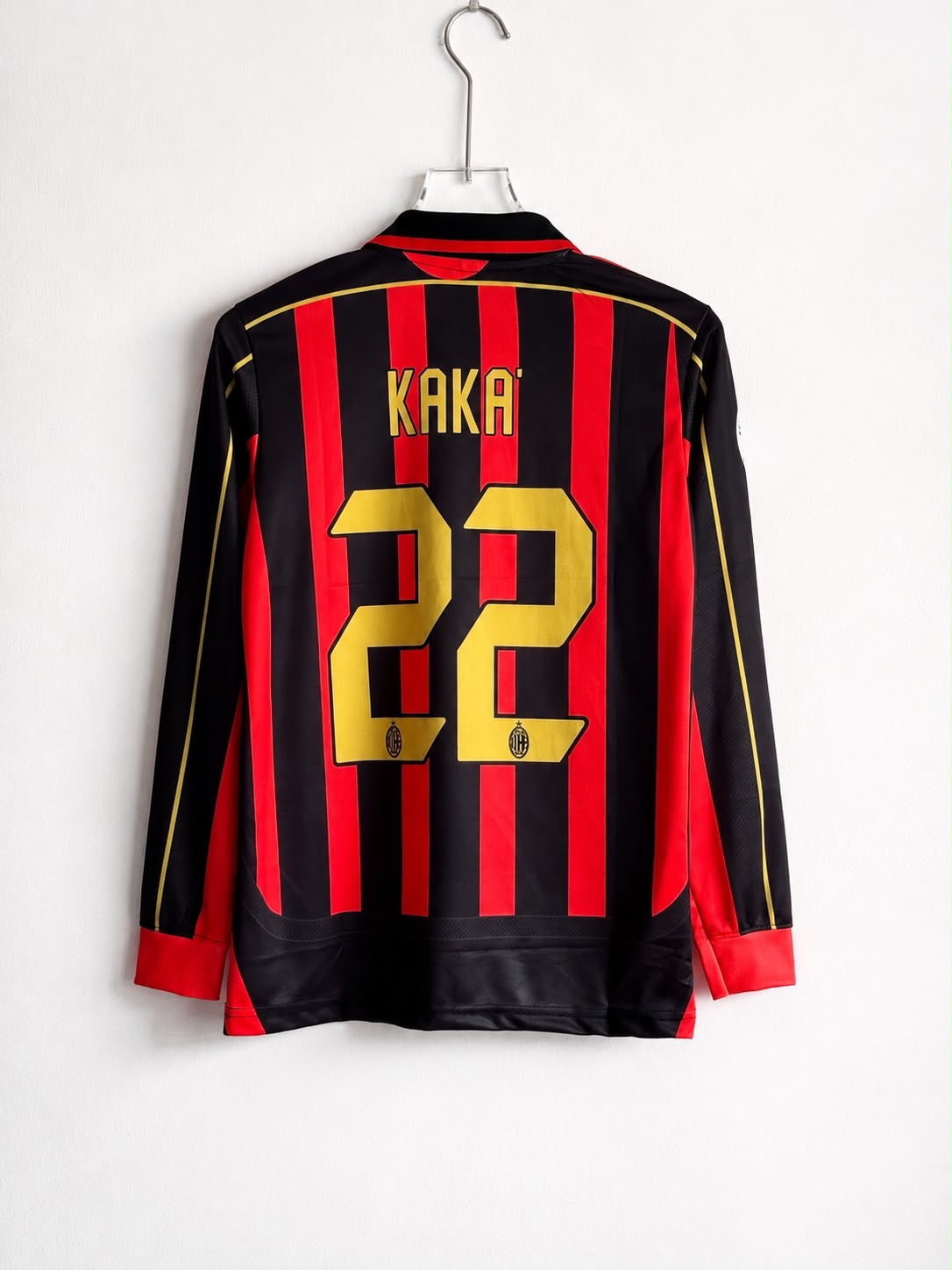 KAKA AC MILAN 2007 HOME KIT POLO FULL SLEEV EMBROIDERY