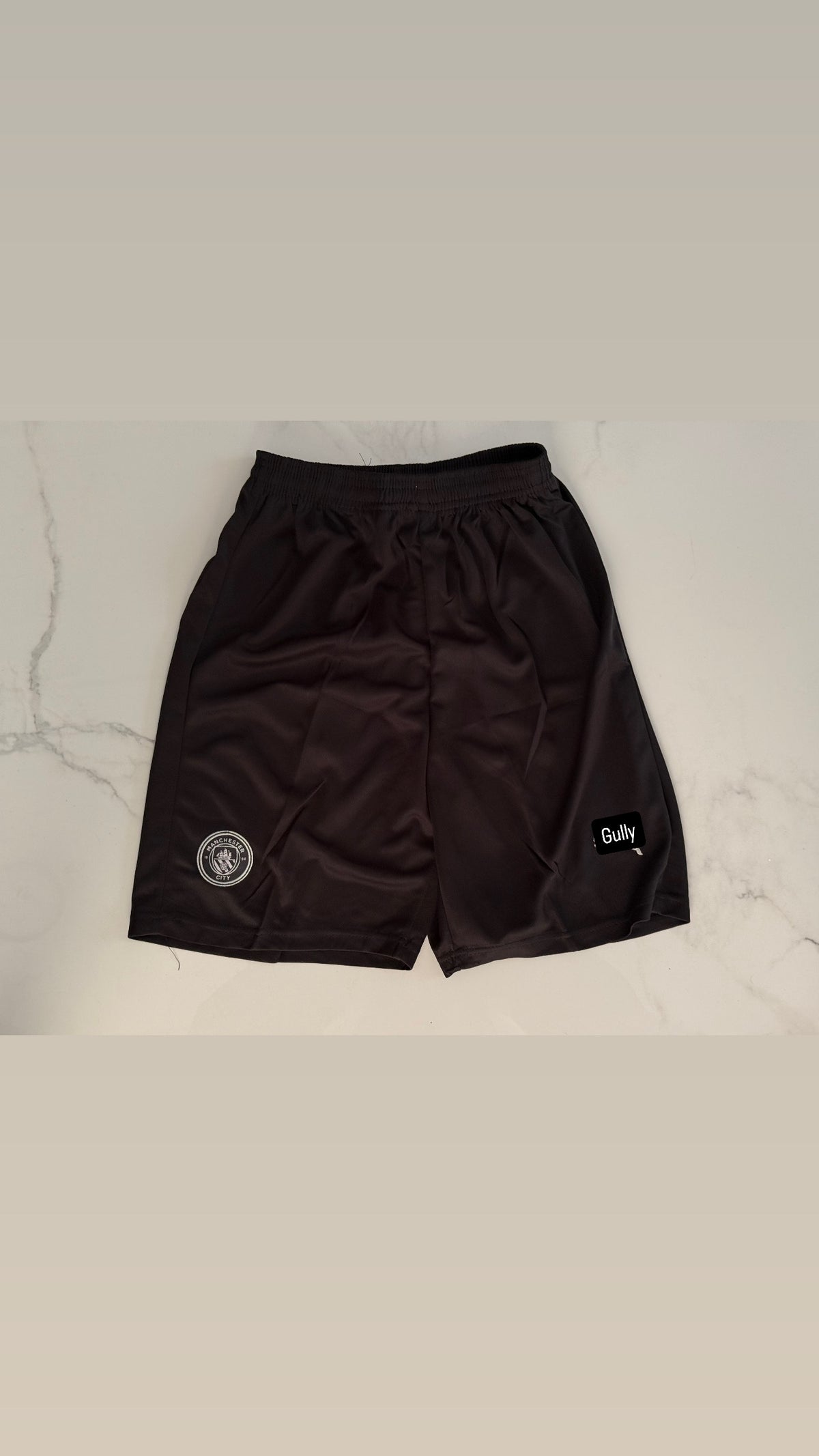 MANCHESTER CITY BLACK SHORTS EMBROIDERY - Small