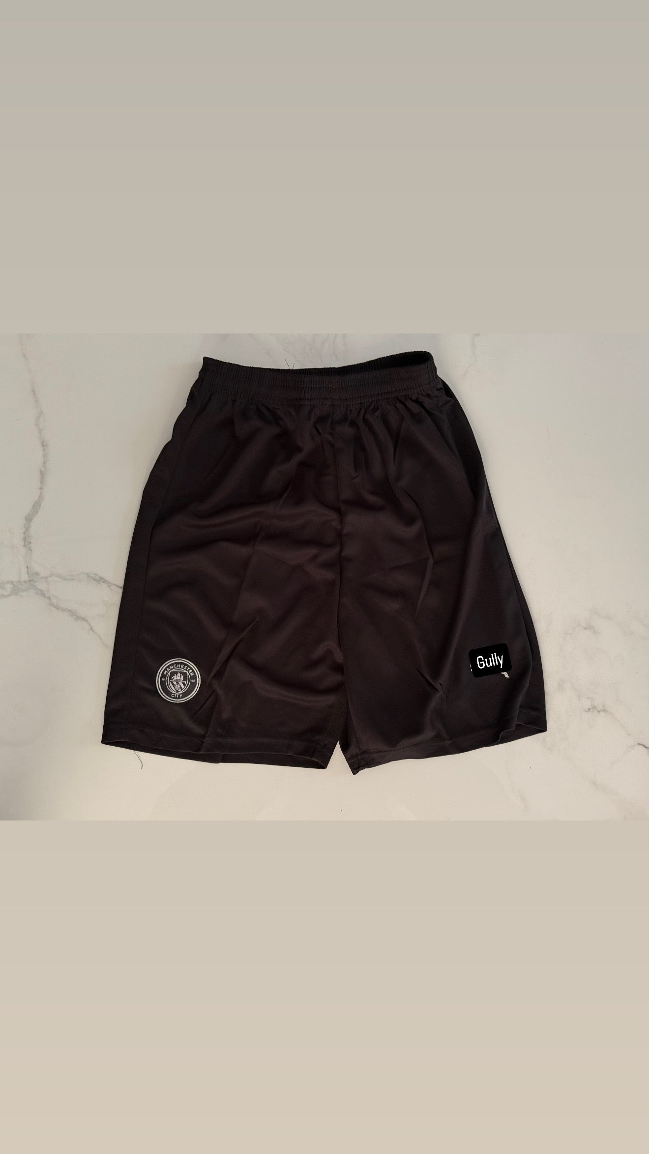 MANCHESTER CITY BLACK SHORTS EMBROIDERY
