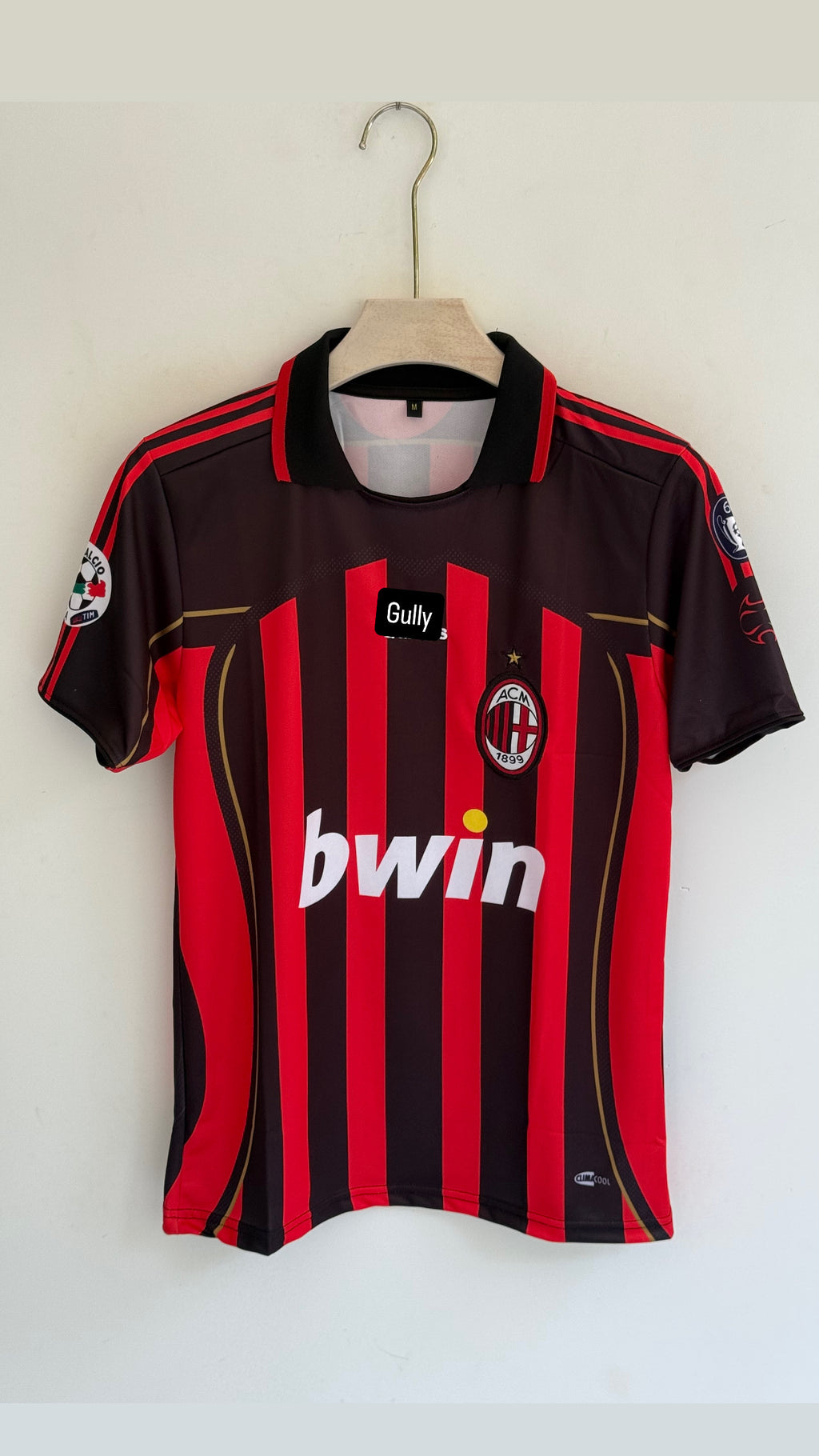 MALDINI AC MILAN 2007 HOME KIT POLO EMBROIDERY